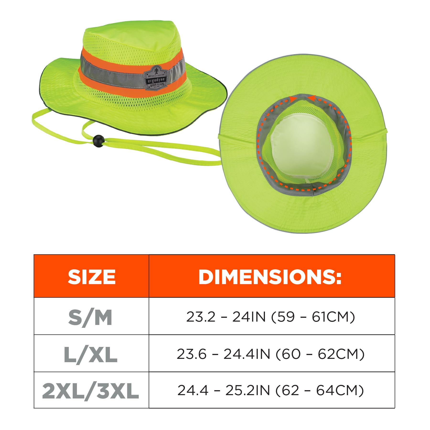 Ergodyne Hi-Vis Ranger-Sombrero de Sol de Microfibra Unisex Adulto
