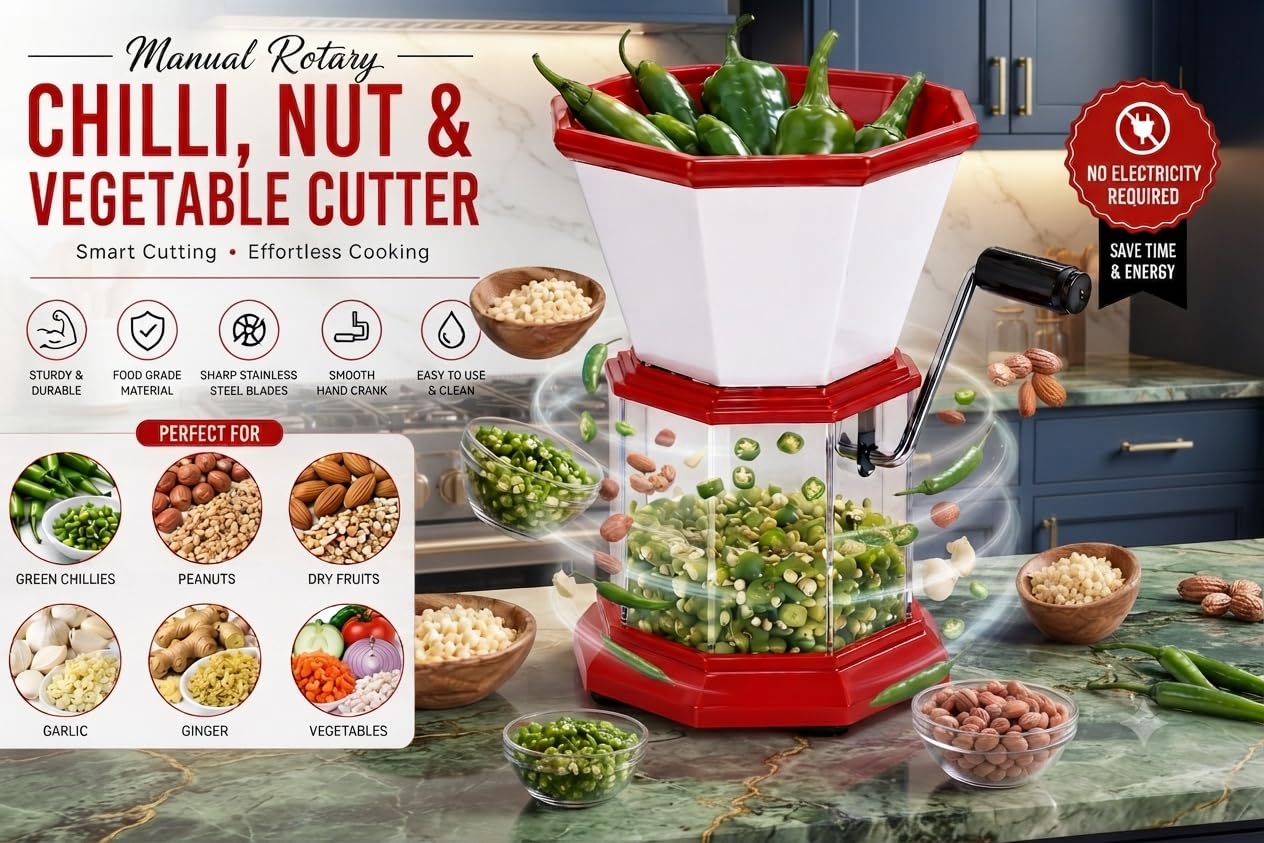 Red Manual Food Chopper - Fast & Easy Prep -3
