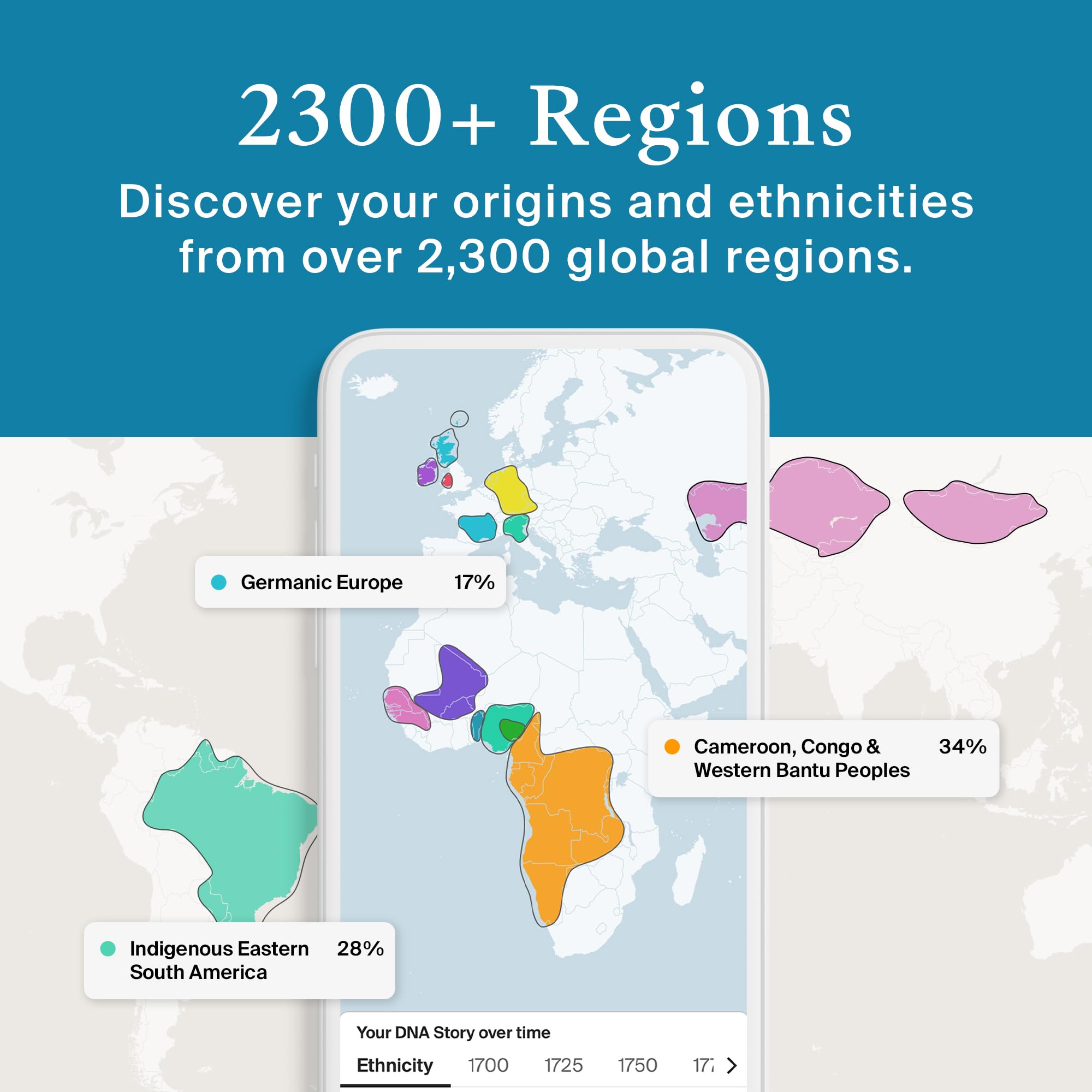 AncestryDNA Genetic Test Kit: Personalized Genetic Results, DNA Ethnicity Test, Origins & Ethnicities, Complete DNA Test