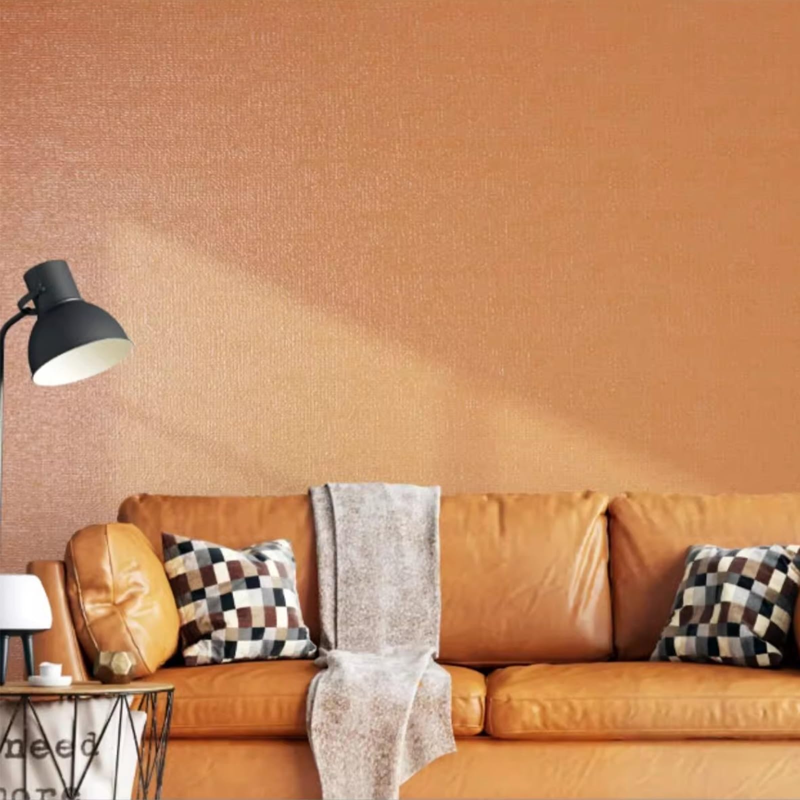 Papier Vinyl Autocollant Orange EMYJAY Rouleau 0.6x5m de Papier Peint Adhésif Déco
