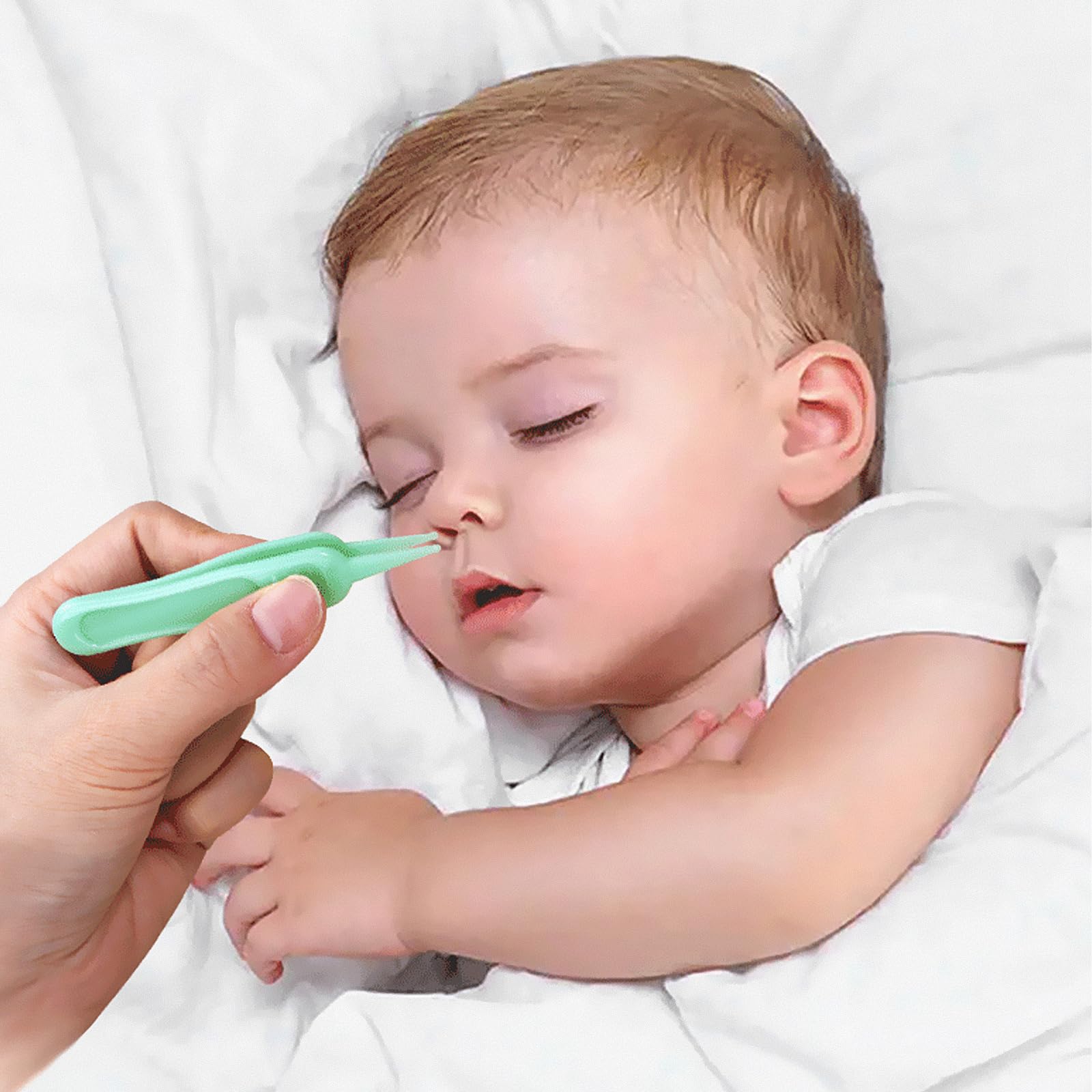 Pinces à Épiler pour Bébé Sécurité, 10 Pièces Pince à Tête Ronde Nettoyage Nasal Multicolore