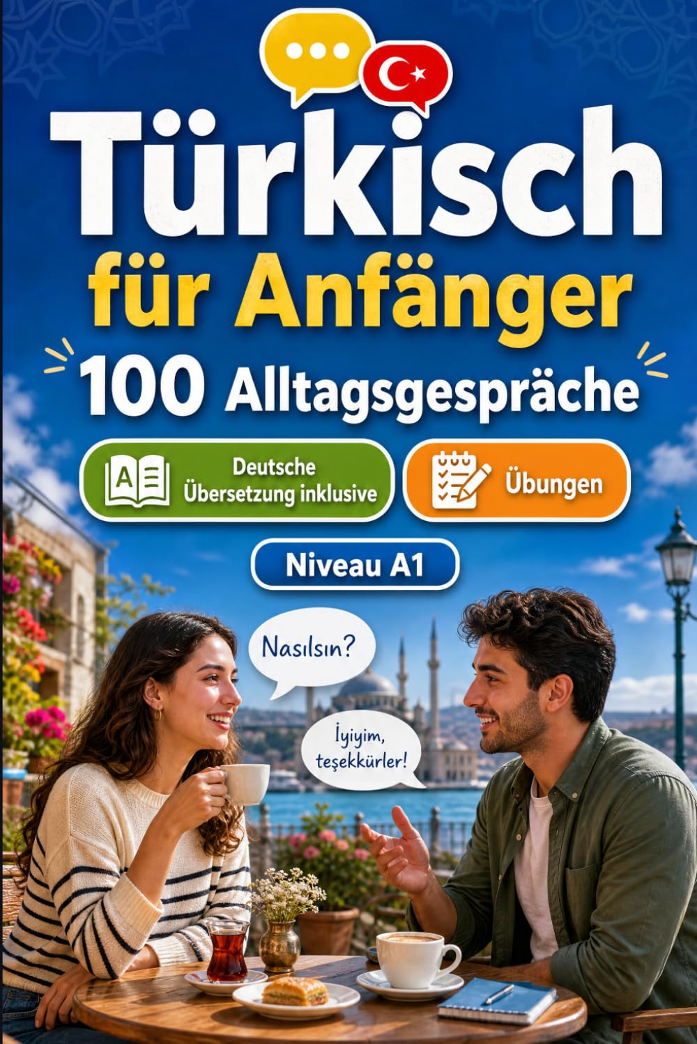 Türkisch für Anfänger A1: 100 Alltagsgespräche: Lerne türkisch mit 100 zweisprachigen Dialogen, Grüße, Reise, Einkaufen, Arbeit, Übersetzung, Wortschatz und Übungen