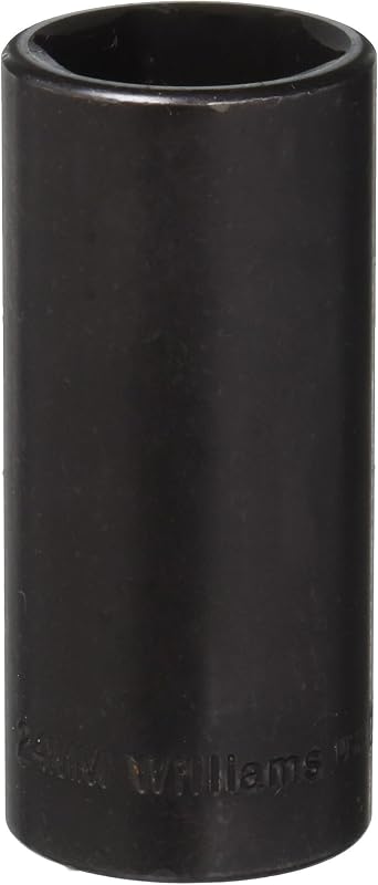 Soquete de Impacto Profundo Williams JHW12M-624, Encaixe de 9,5 mm, Sextavado, 24 mm, Acabamento Industrial Preto, 1 peça