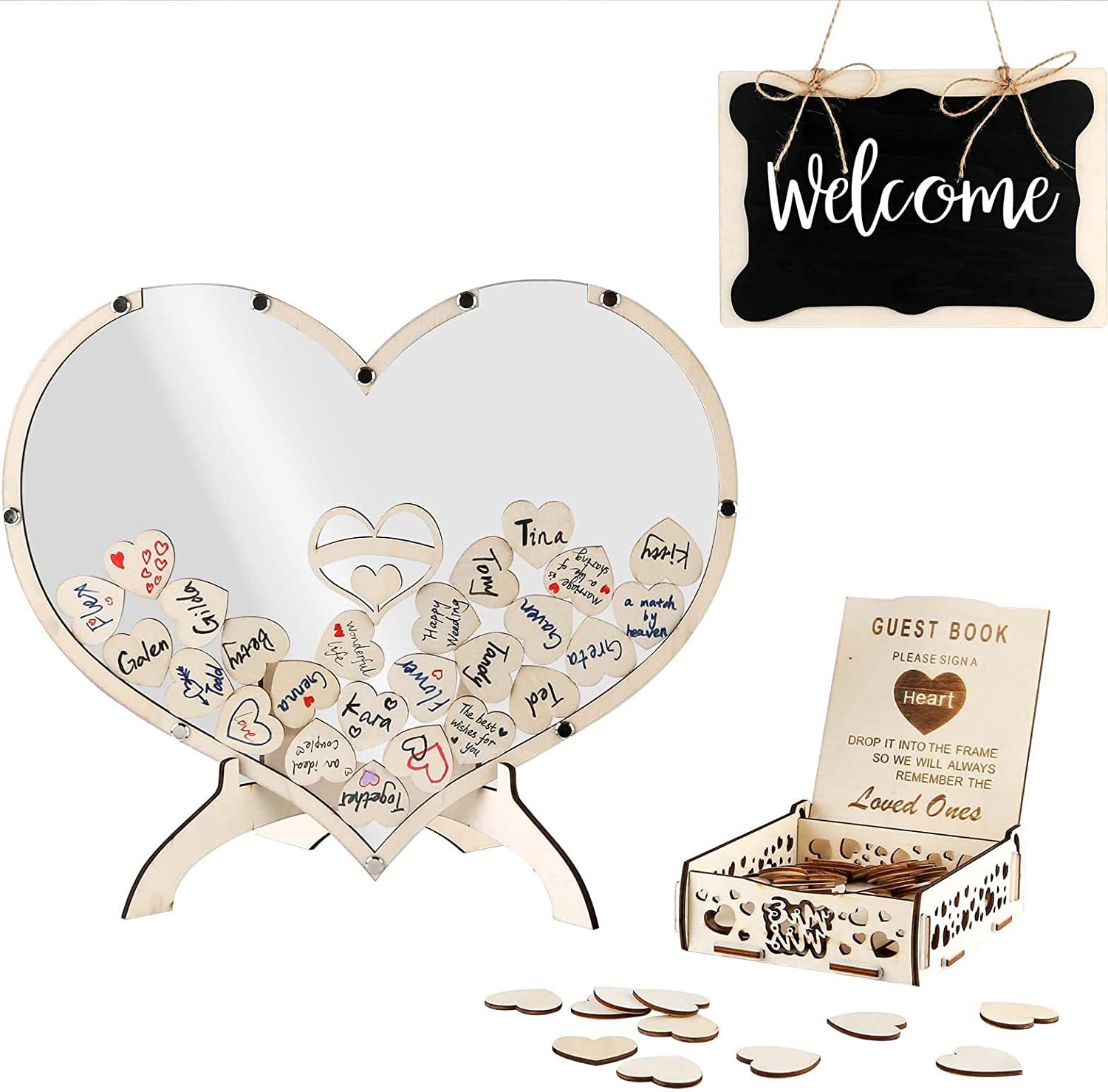 Wedding Guest Book, Heart Drop Guest Book, Personalized