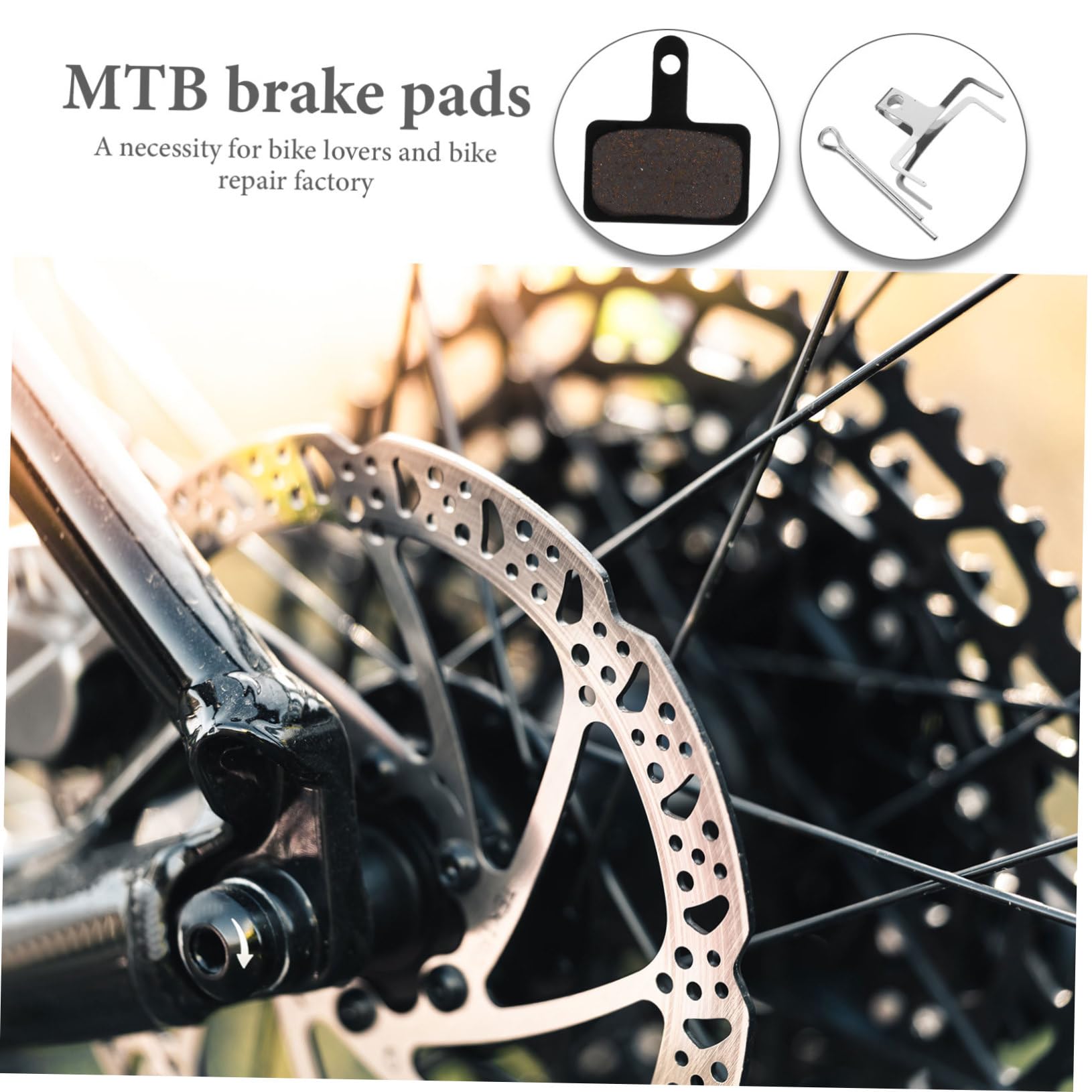 Kisangel Bremsbeläge für Fahrräder Fahrradbeleuchtung vorne und hinten Scheibenbremsscheiben Bicycle Repair kit Bike Brakes Radfahren Bremsbelag Leichter Fahrradbremsbelag Black