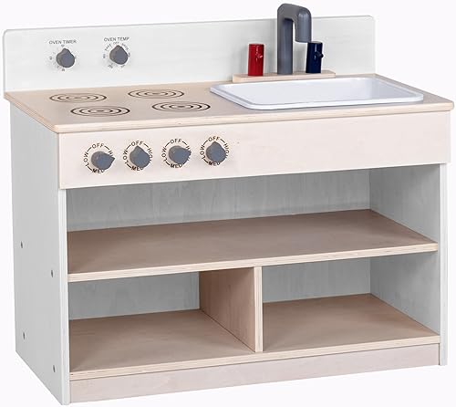 Miniatura 1 de Angeles, AG1092, cocina combinada para niños pequeños, blanco, muebles de guardería para niños, guardería y sala de juegos, actividades de