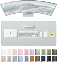 Vista 50 de YSAGi Protector de escritorio de cuero, tapete de oficina, alfombrilla grande para mouse, secante antideslizante de cuero PU, escritorio