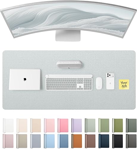 Miniatura 50 de YSAGi Protector de escritorio de cuero, tapete de oficina, alfombrilla grande para mouse, secante antideslizante de cuero PU, escritorio