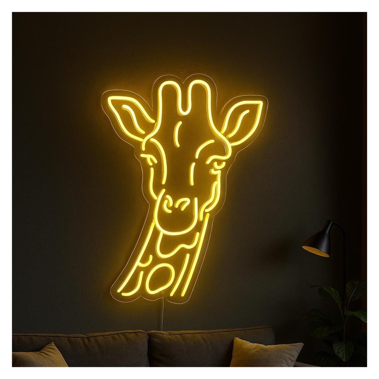 RONGCH Hanging Art Signs Giraffe Neon Sign, Suitable for Kids Room, Nursery Wall Art Decor with Dimmable 53cm(A)