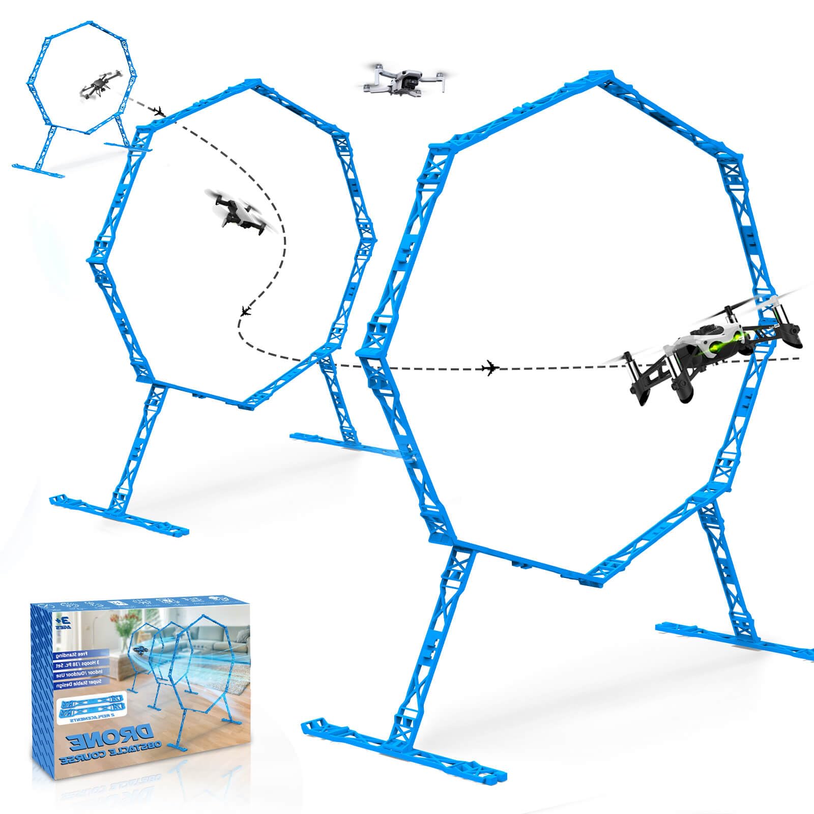 Dolanus Toys for 3-8 Year Old Kids: 38 PCS Drone Obstacle Course Kit Obstacle Hoop for RC FPV Racing Drone Gifts for 8 9 10 11 12 Years Old Boys Accessories for Aircrafts Helicopter Games