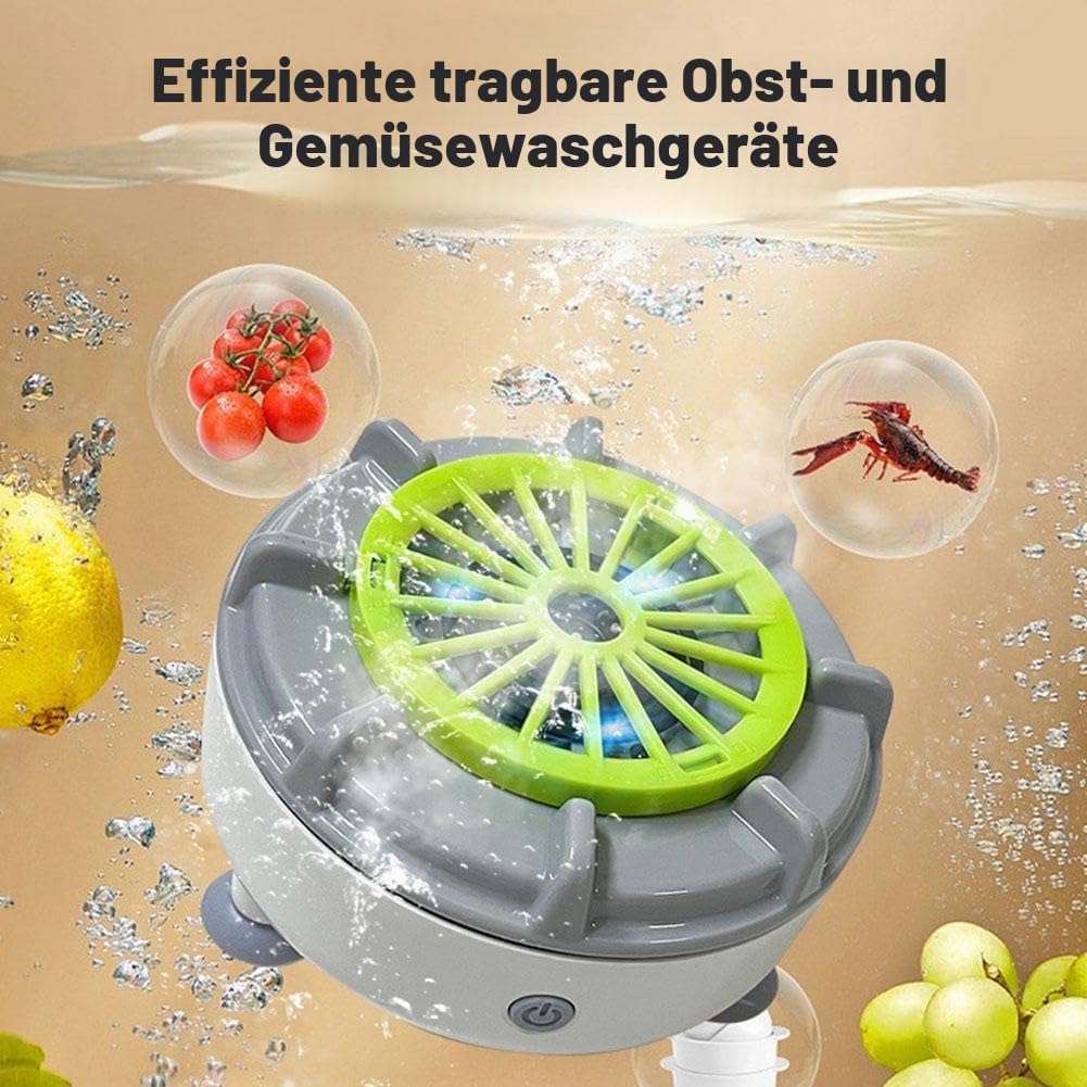 Effiziente tragbare Obst- und Gemüse-Waschmaschine, Obst- und Gemüse-Reinigungsmaschine, tragbares automatisches Obstreiniger-Gerät, zum Waschen von Obst, Gemüse, Getreide und Fleisch