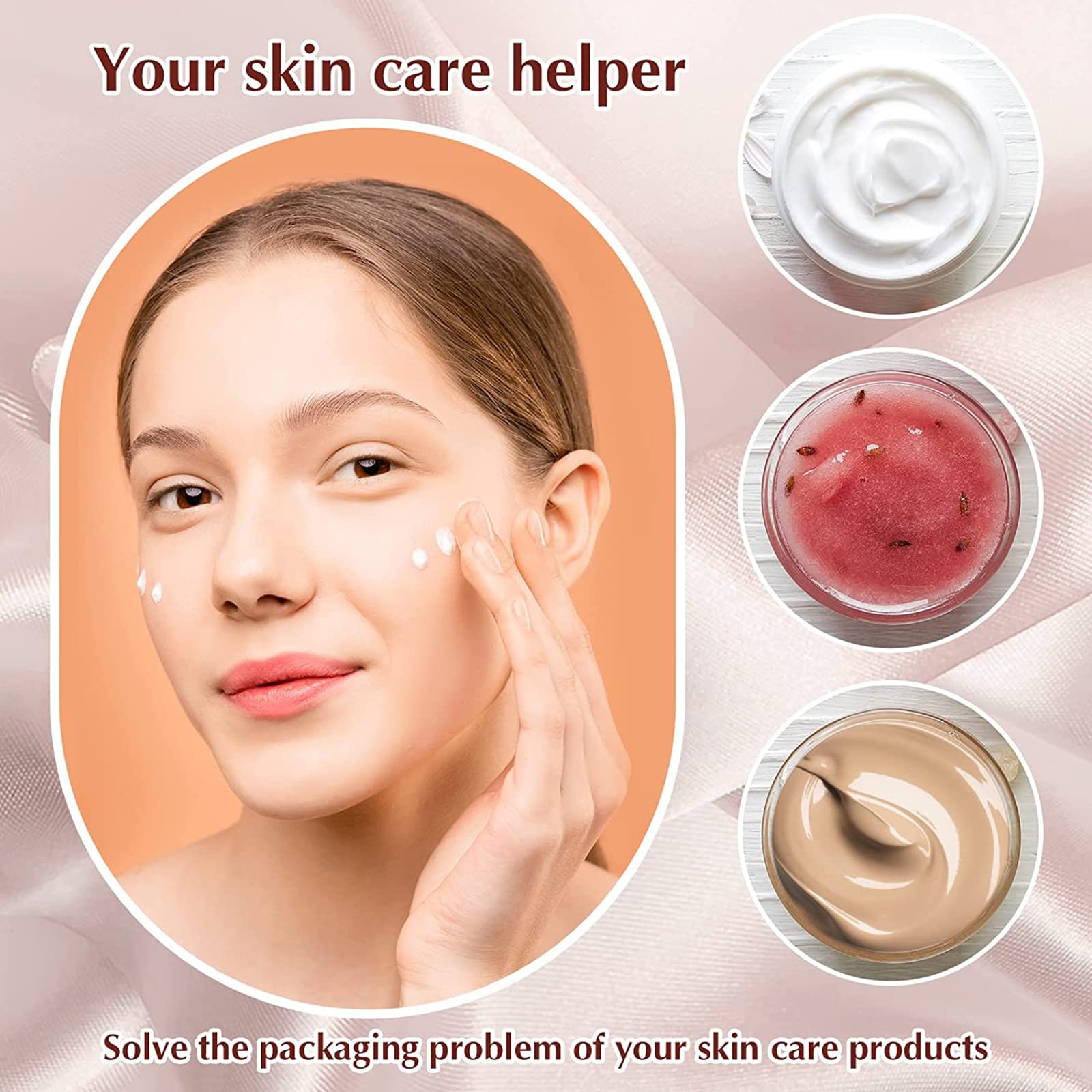 100 Pz Vasetti Cosmetici, 3ml Contenitori Cosmetici Vuoti con 15 Mini Spatola e 105 Adesivi, Barattolini Plastica Piccoli con Tappo per Lozioni, Creme