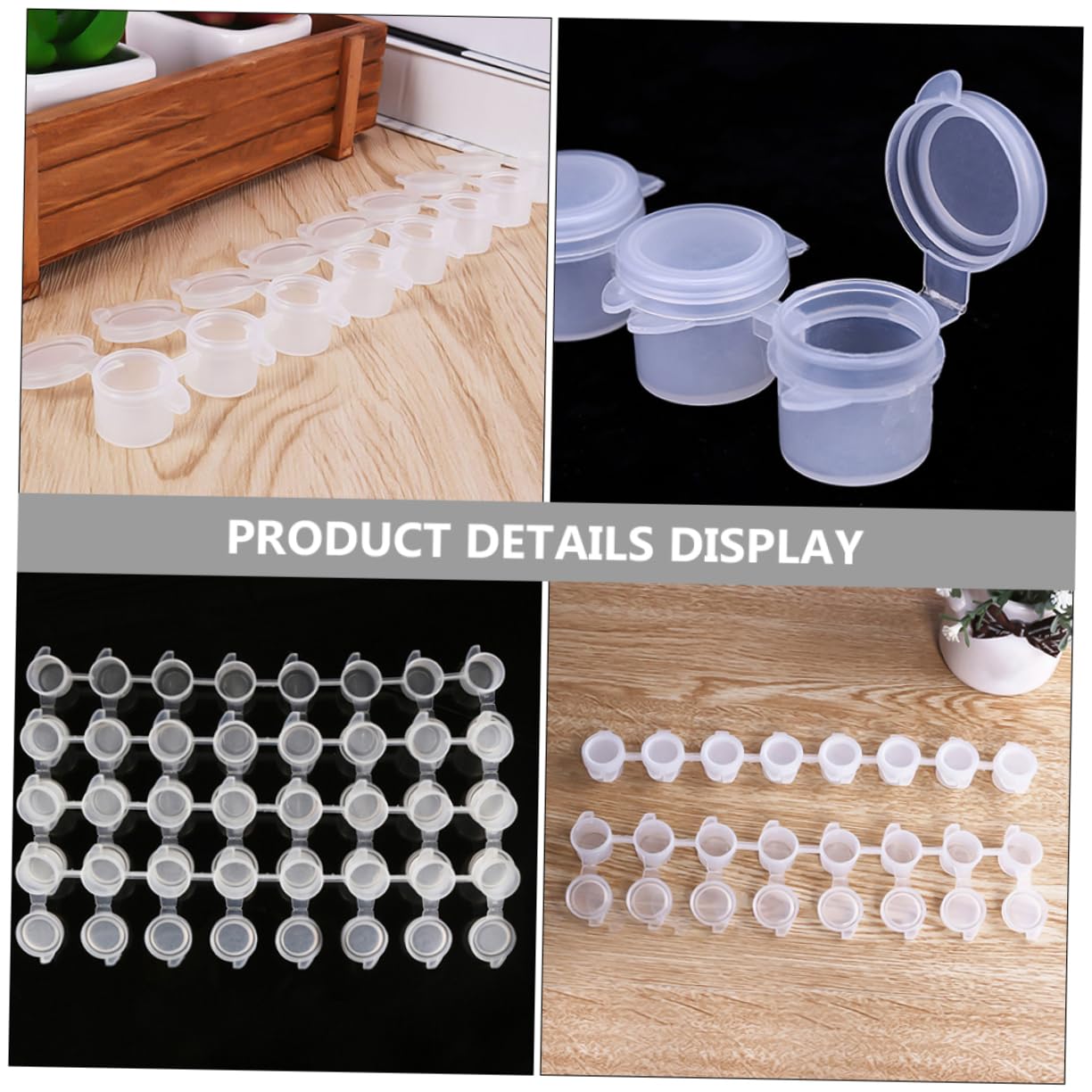 BEBEMOKO Watercolor Paint Storage Containers 50pcs Paint Cups Lids for School Art Supplies