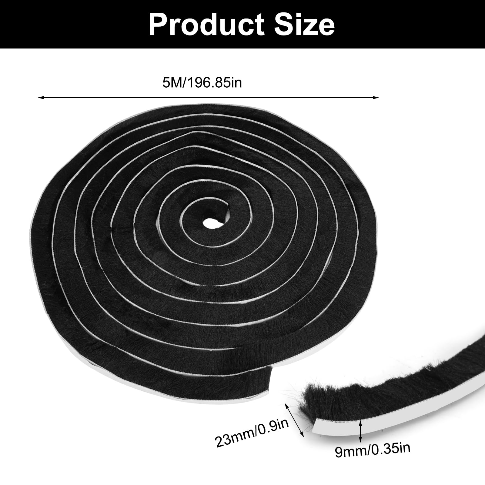 Guarnizione Sottoporta A Spazzola - Paraspifferi 100cm Marrone - Foto 5