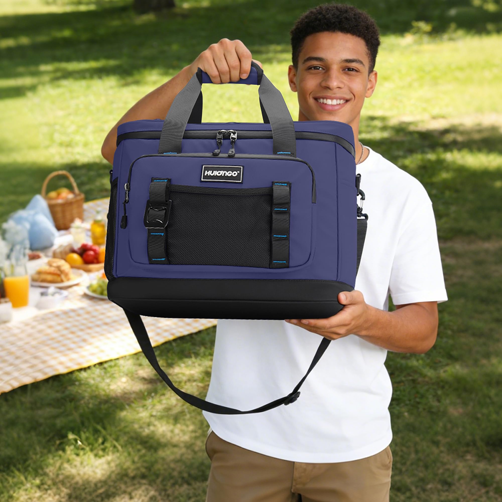 Hulongo Borsa Termica,30L Grande Impermeabile Pieghevole Picnic Borsa Isolata per Campeggio, Viaggi, Spesa e Pesca