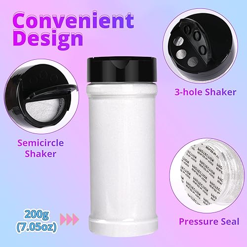 Miniatura 67 de HTVRONT Purpurina blanca fina holográfica – 1.76 oz de purpurina para resina, purpurina fina no tóxica para uñas, resina, fabricación de velas, Negro