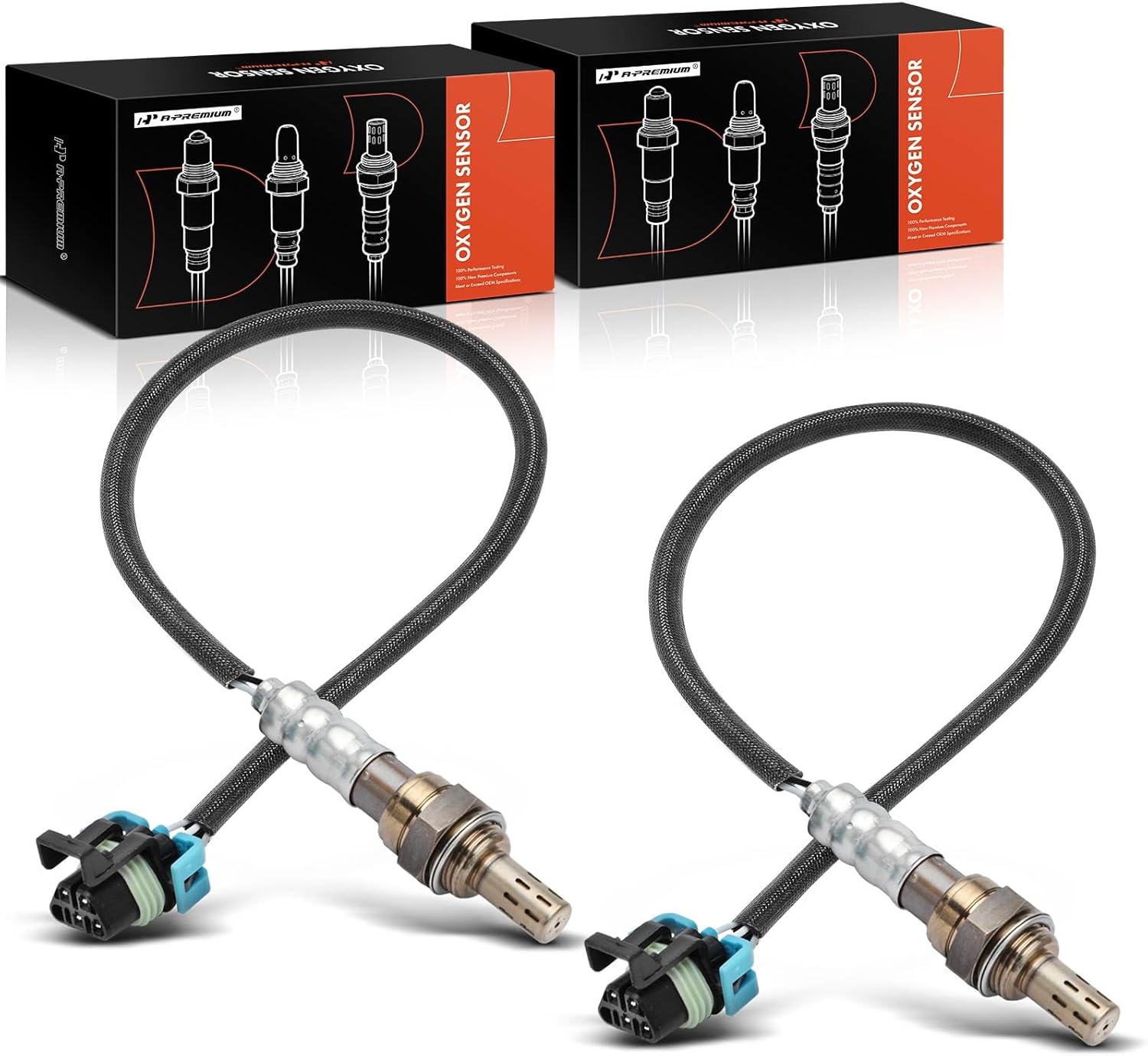 A-Premium O2 Oxygen Sensor Compatible with Chevrolet Silverado 1500 2500 3500 HD Classic, Camaro, Colorado, Express, Corvette & GMC Sierra 1500 2500 3500 HD Classic, Yukon & Cadillac, 2-PC Set