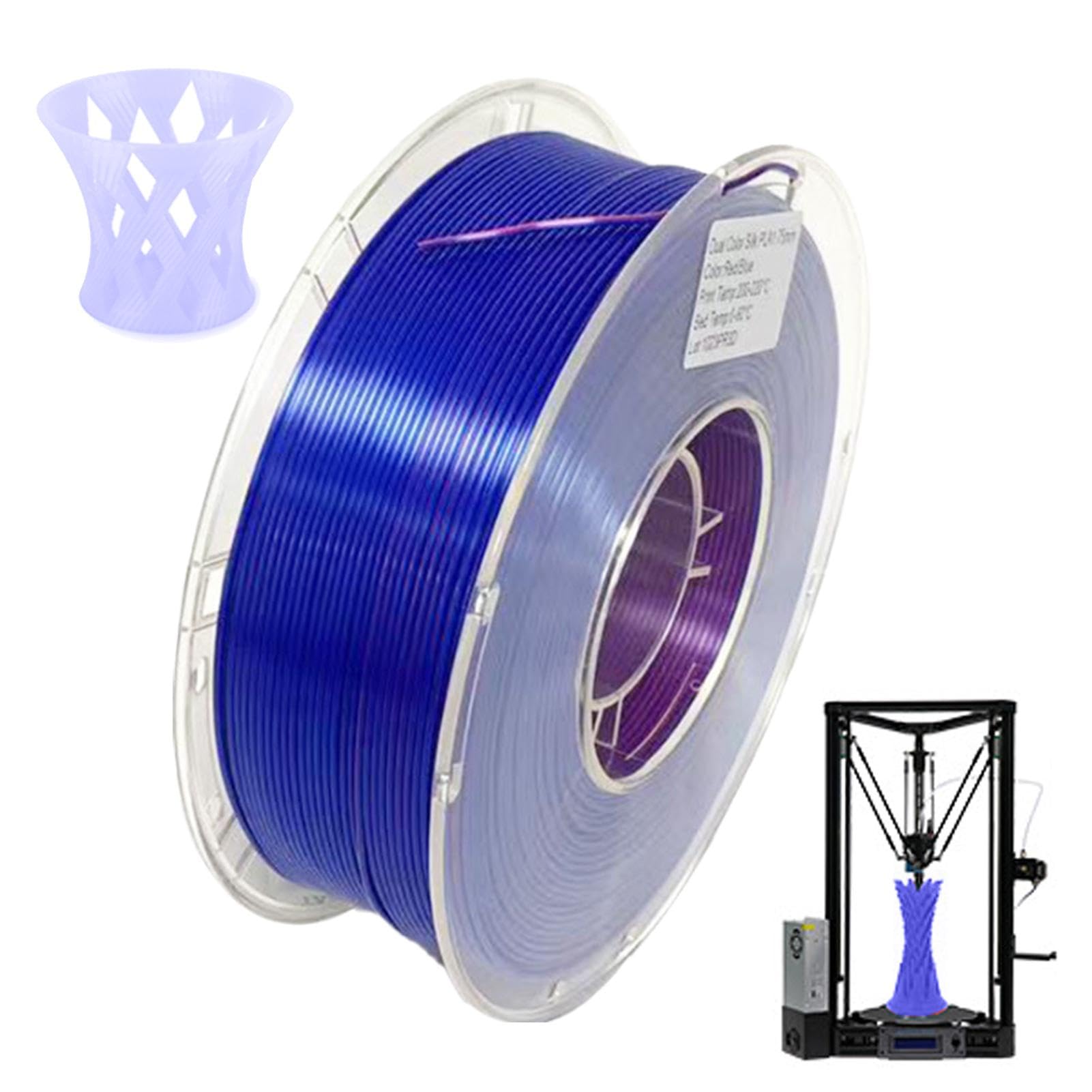 Filament do drukarki, jedwabny filament do drukarki, filament materiały | eksploatacyjne do drukarek - Błyszcząca zmiana koloru materiału do drukowania filamentu f