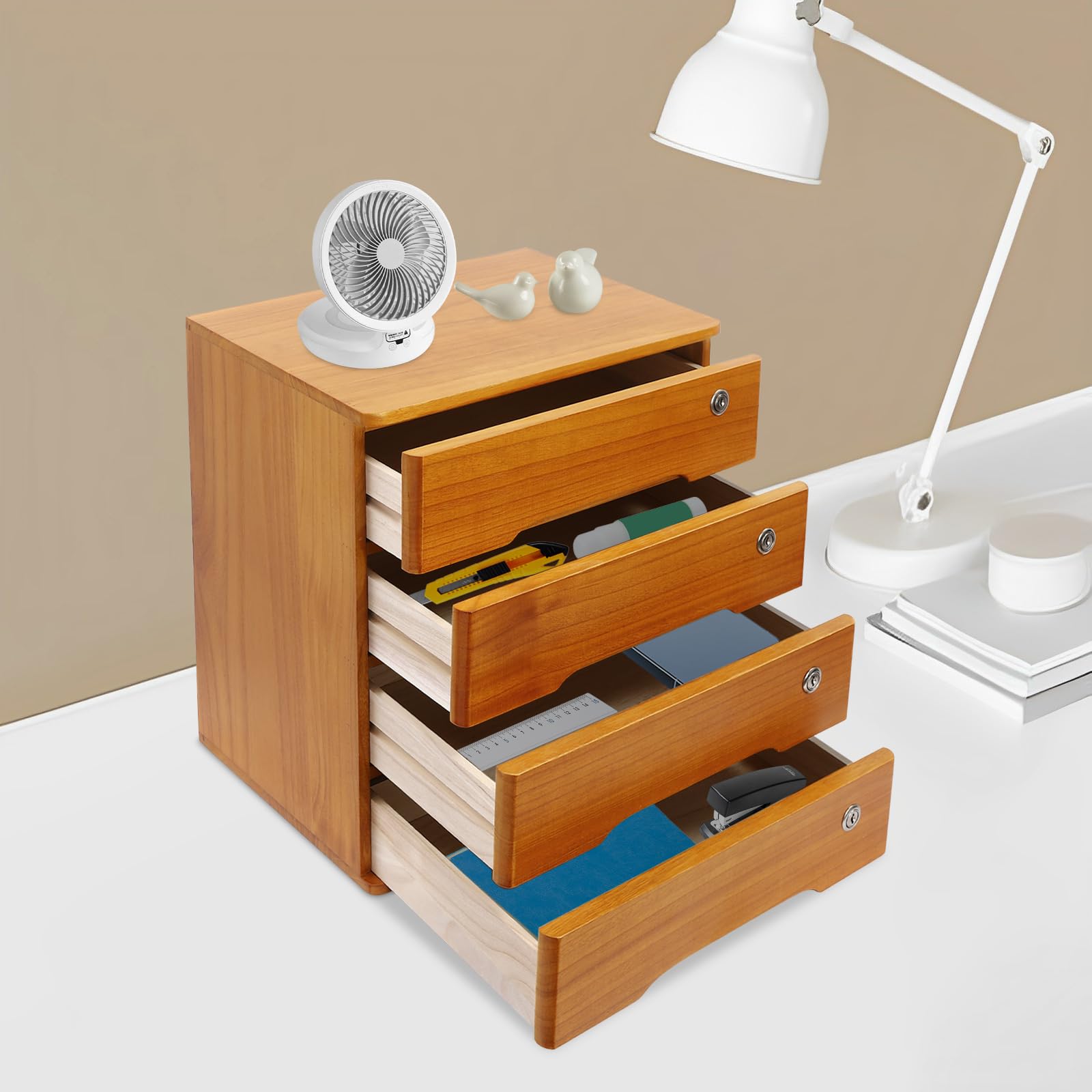 Organizzatore da scrivania per ufficio, organizer a 4 livelli, per scrivania, camera da letto, vanità, cucina (40 x 28 x 40,5 cm)