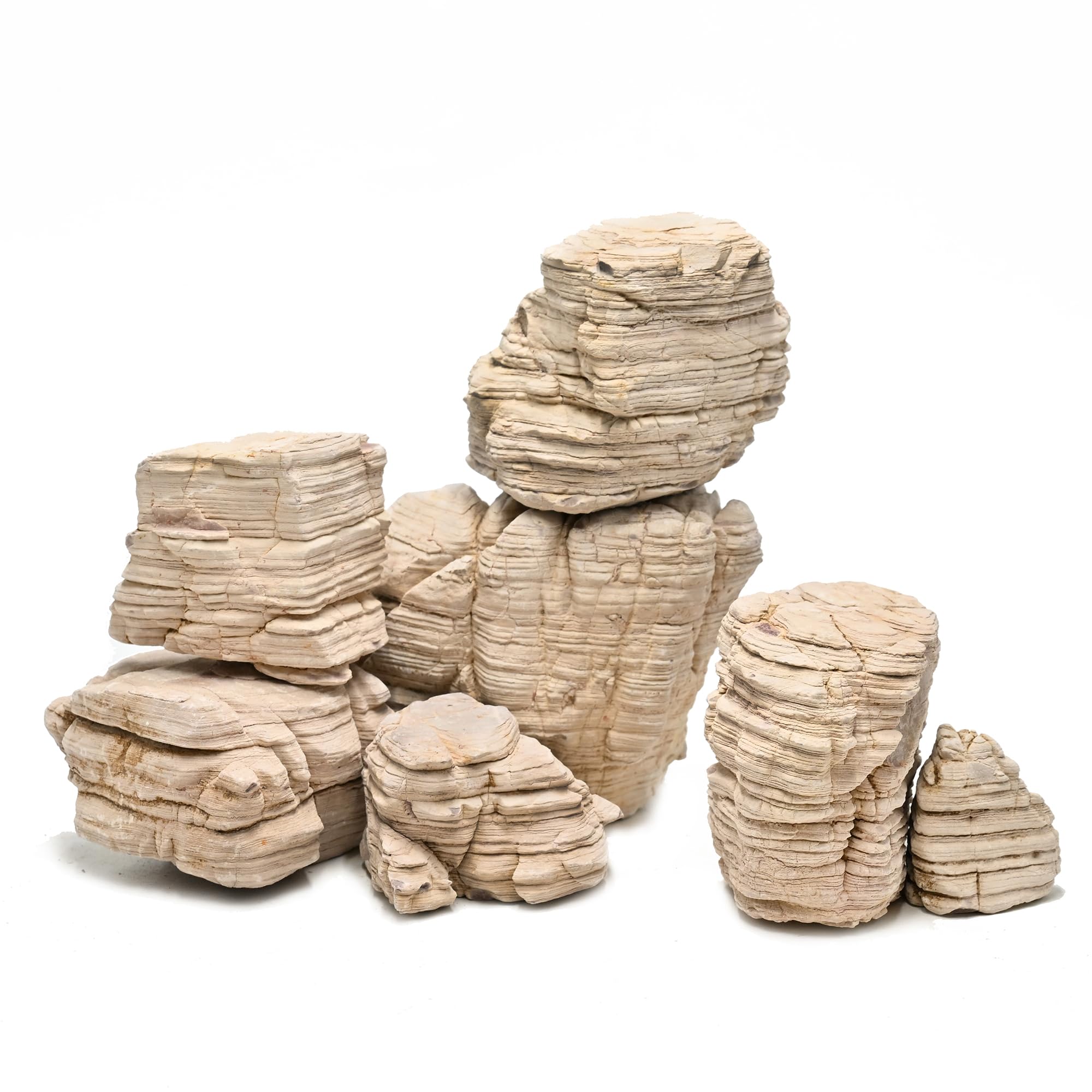 Piedra de acuario de 20 libras, piedra para acuario, paisajismo, terrarios, recintos de vivero, jardines en miniatura y de hadas, 7-8 piezas de 2 a 8 pulgadas