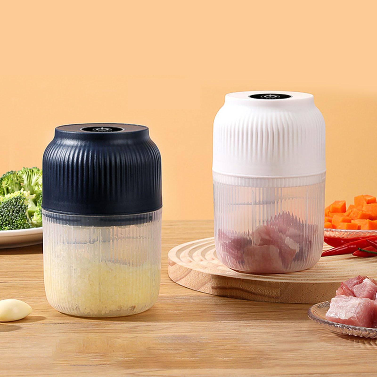 Picadoras de ajo eléctricas, trituradores de Verduras, Prensa de 300ml, máquina picadora, trituradora de ajo, Herramienta para Picar Alimentos
