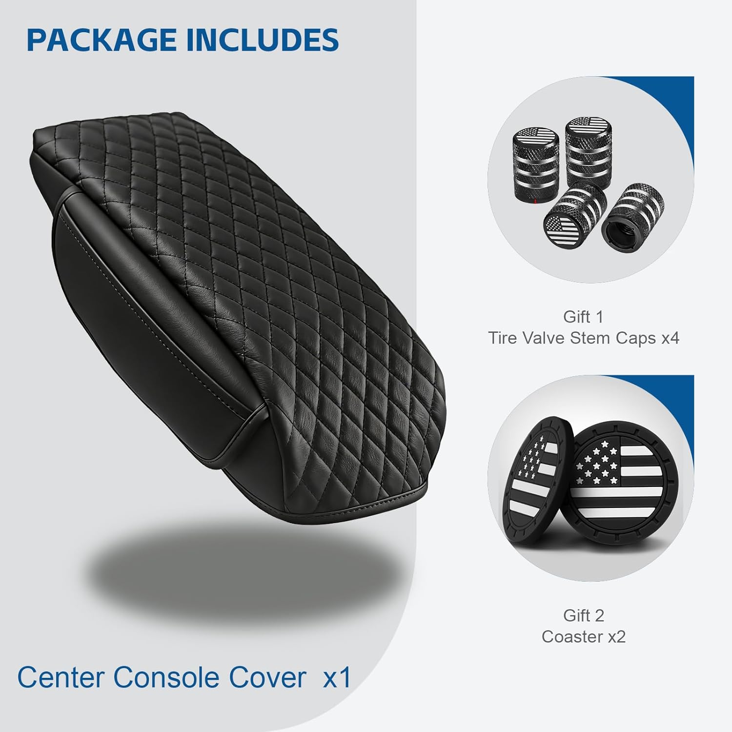 Center Console Armrest Cover for 2011-2020 2021 Jeep Grand Cherokee with Organizer Storage Pockets, Thicken PU Leather Waterproof Arm Rest Box Cushion Protector Pad (Black)