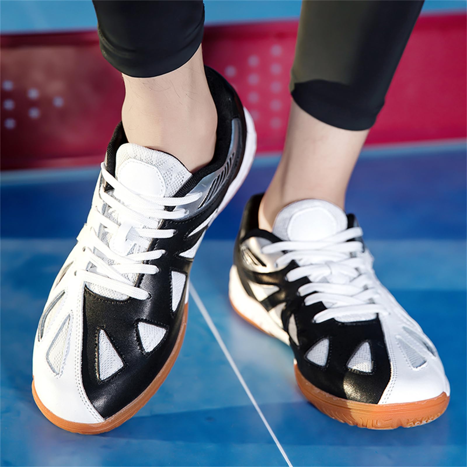 JiuQing Buty do badmintona Męskie Damskie Lekkie Buty do siatkówki Pickleball Antypoślizgowe Trampki do tenisa stołowego Squash