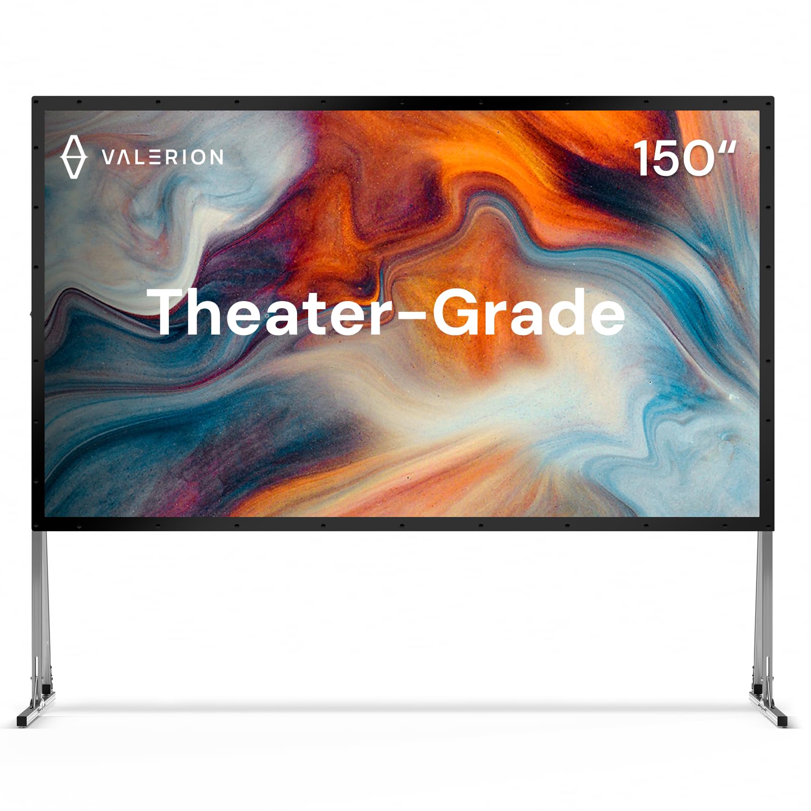 AWOL Valerion 150" Outdoor Projector Screen with Stand – 3-Min Setup, Wheeled Carry Bag, 4K/8K UHD Support, Freestanding, Portable Alloy Frame, 16:9 HD, Lightweight for Camping, Backyard, Home Theater