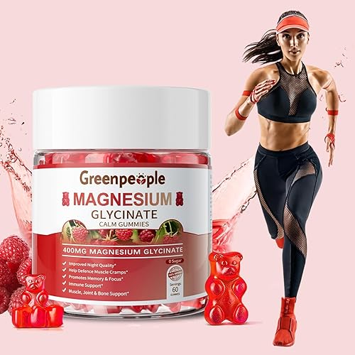 Miniatura 8 de GREENPEOPLE Magnesium Glycinate Gummies 400mg - Sugar Free Magnesium Supplement with Magnesio Citrate, Vitamin D, and B6 for Calm Support & Sleep