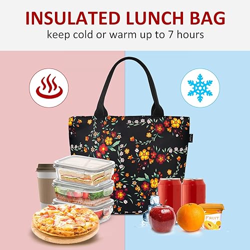 Miniatura 2 de Gloppie Bolsa de Almuerzo para Mujeres Lonchera Aislante Térmica a Prueba de Fugas Bolsa Tote de Almuerzo para Trabajo Lindas Bolsas Enfriadoras