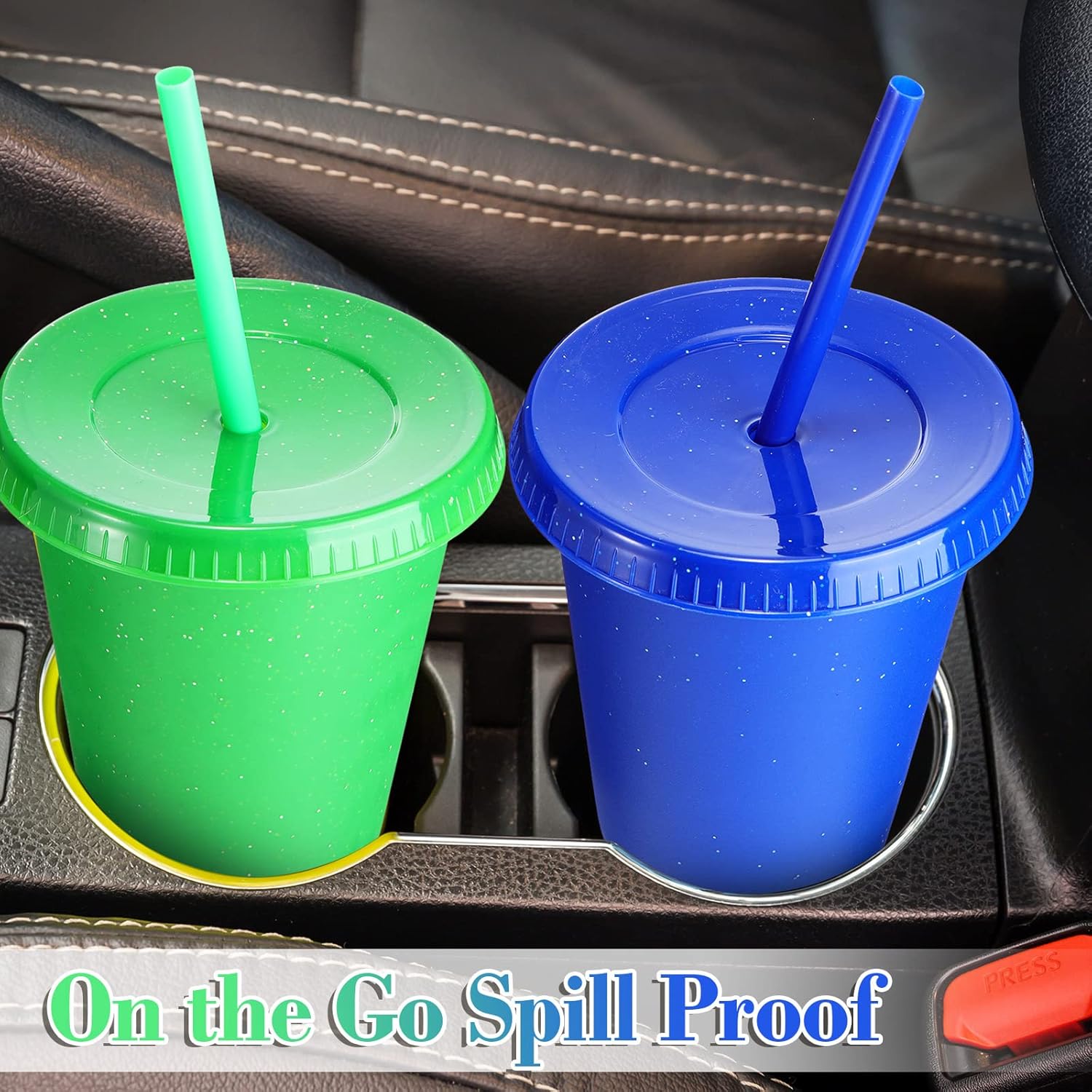 Sieral Cups with Straws and Lids Kids Tumbler with Straw Reusable Water Bottle Iced Coffee Travel Mug Adults Plastic Cups for Parties 16 oz(Simple Colors,30 Pack) - Image 5