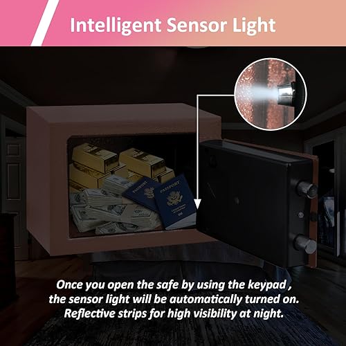 Miniatura 3 de Voncabay Caja fuerte para dinero con toma de corriente de emergencia y caja fuerte pequeña