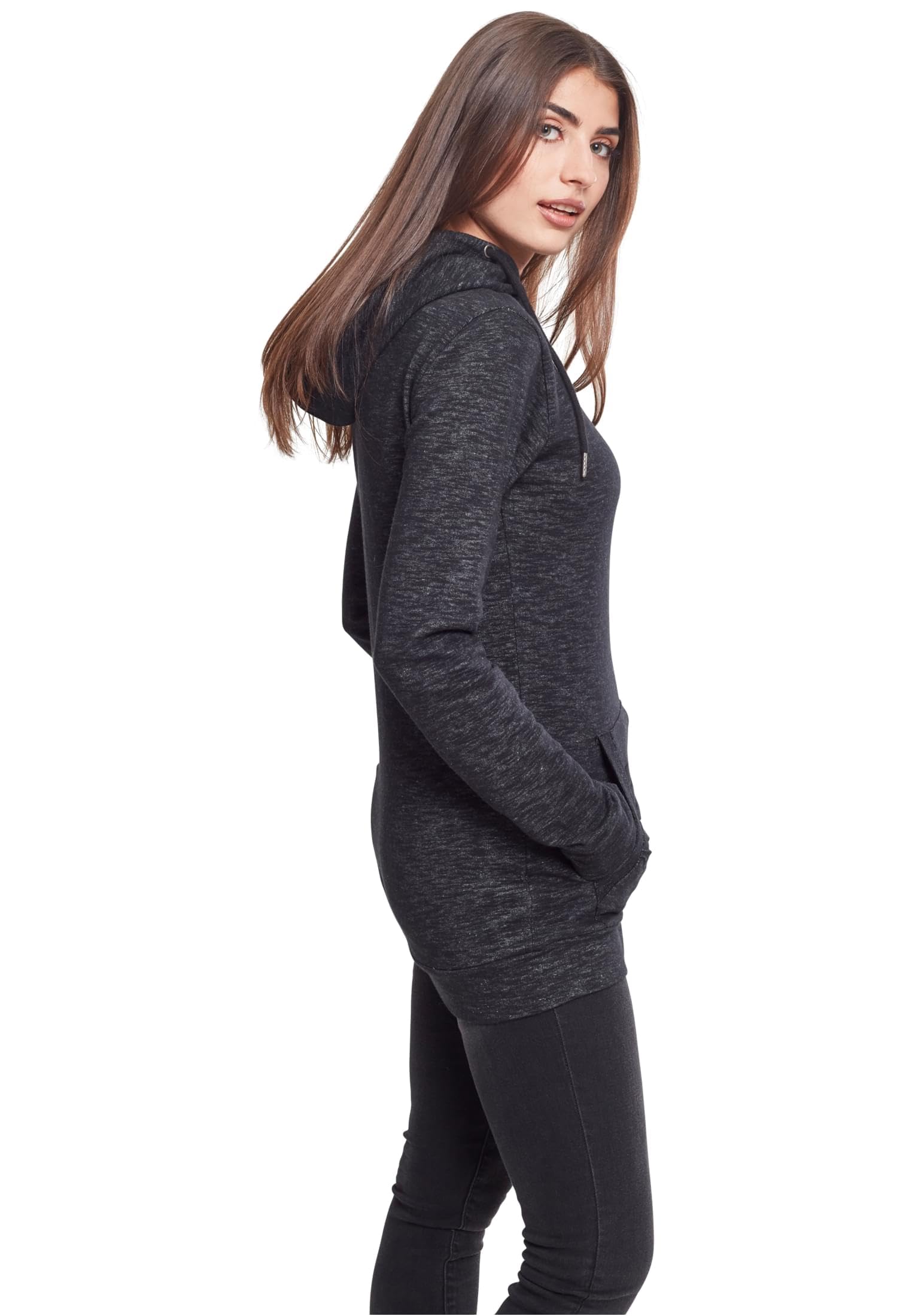 Urban Classics Bluza z kapturem Kobiety Ladies Slub Terry High Neck Hoody