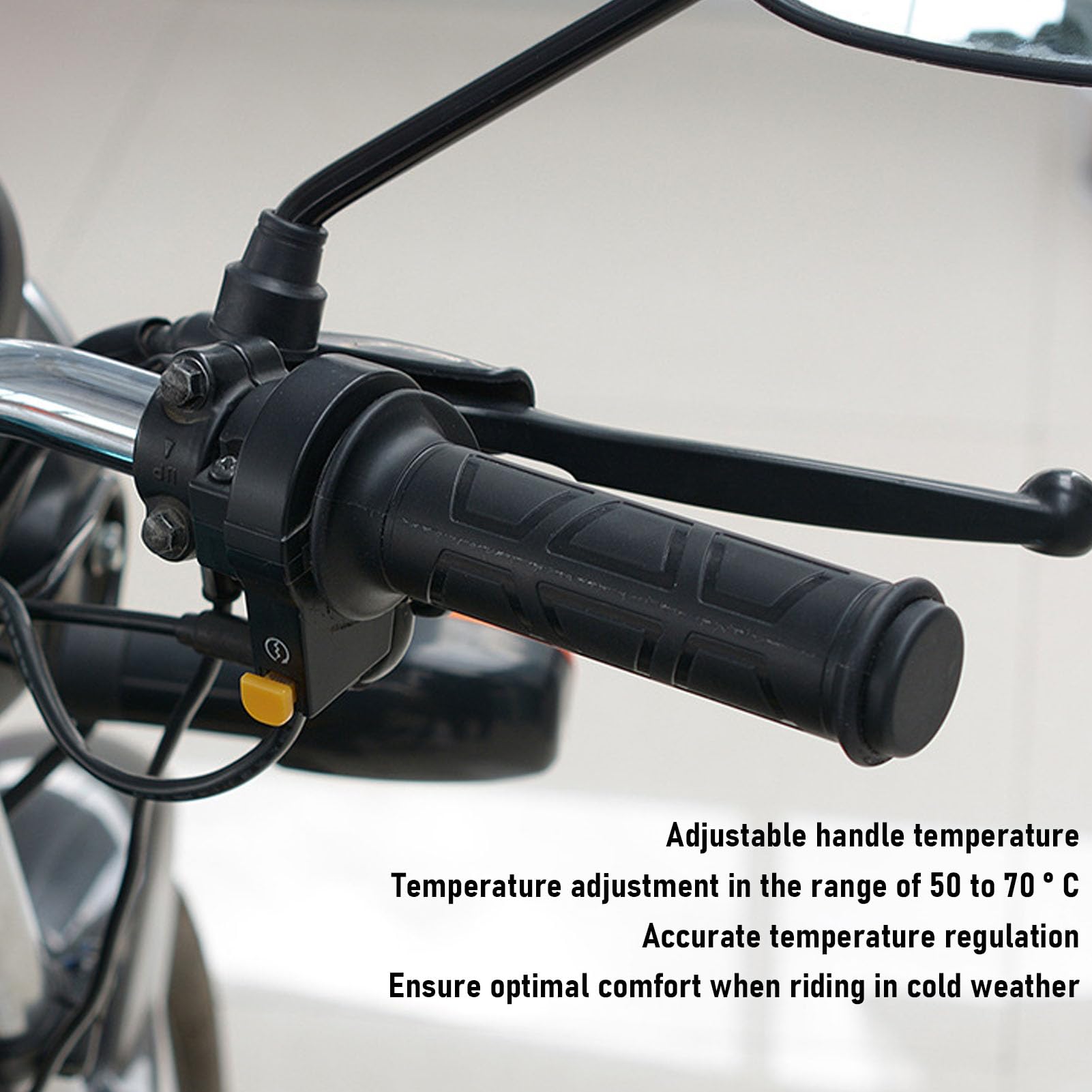 Elektryczne podgrzewane uchwyty motocyklowe Regulowana temperatura Gumowe wygodne trzymanie dla większości motocykli