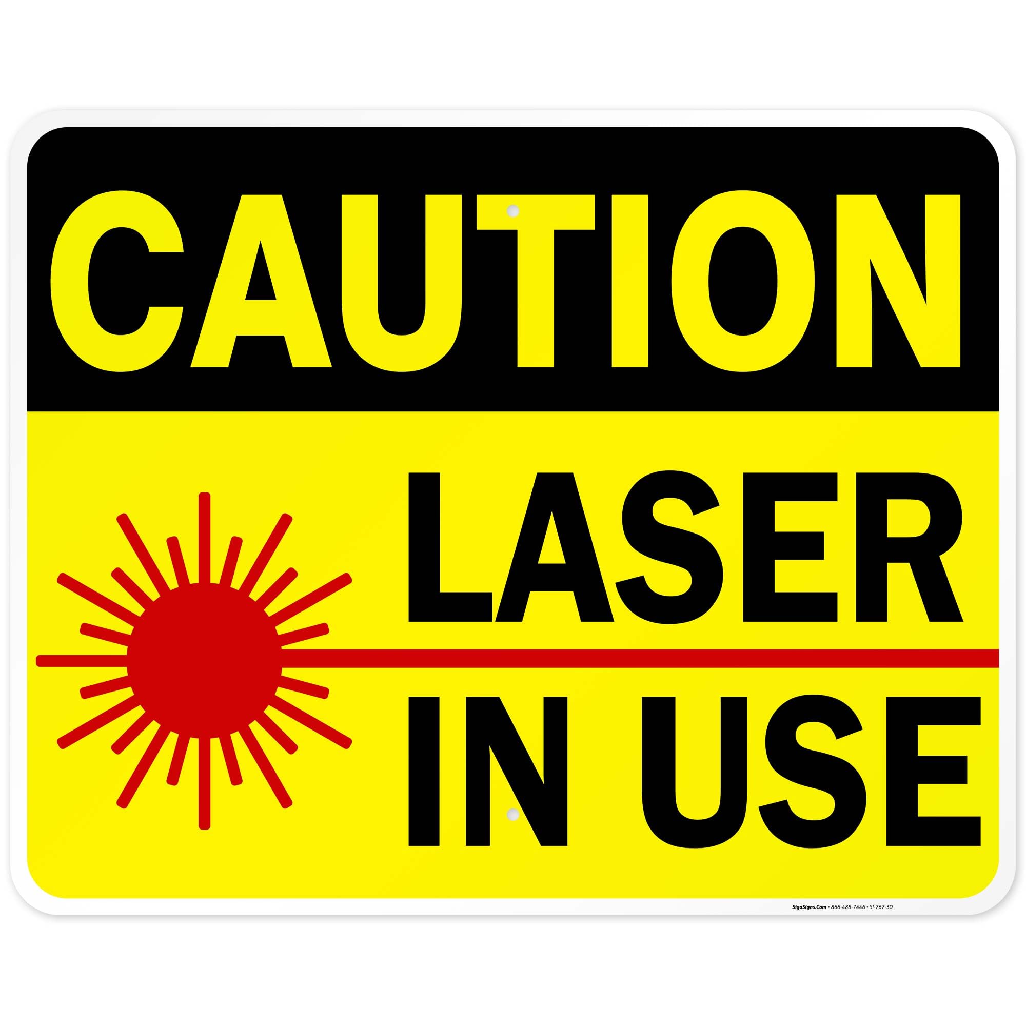 Laser in Use Sign, Caution Sign, — Amazon image 14