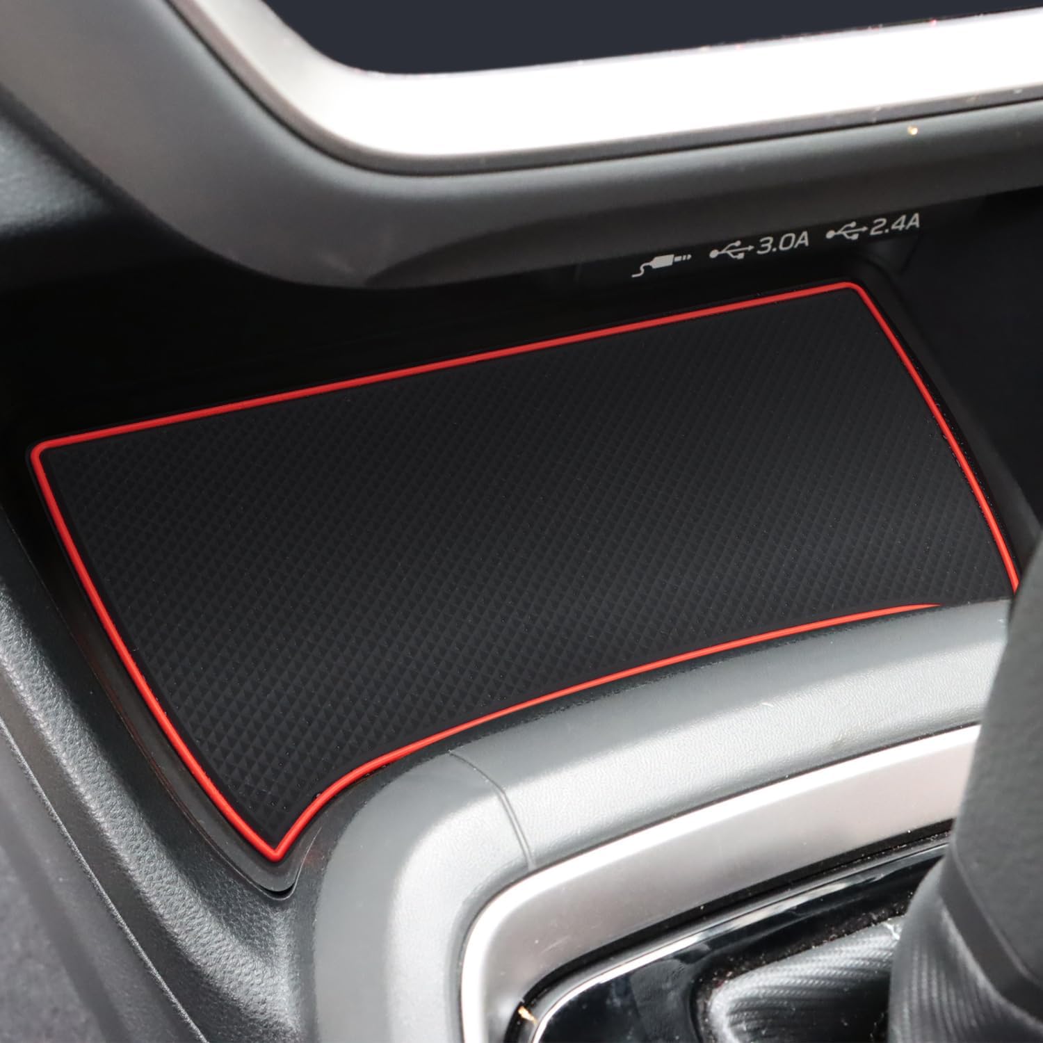 Auovo Cup Holder Inserts Liners Compatible with Subaru Crosstrek Accessories 2024 2025 2026 Impreza Accessories Car Custom Silicone Cup Holder Mat Pad 8PCS (Red Trim)