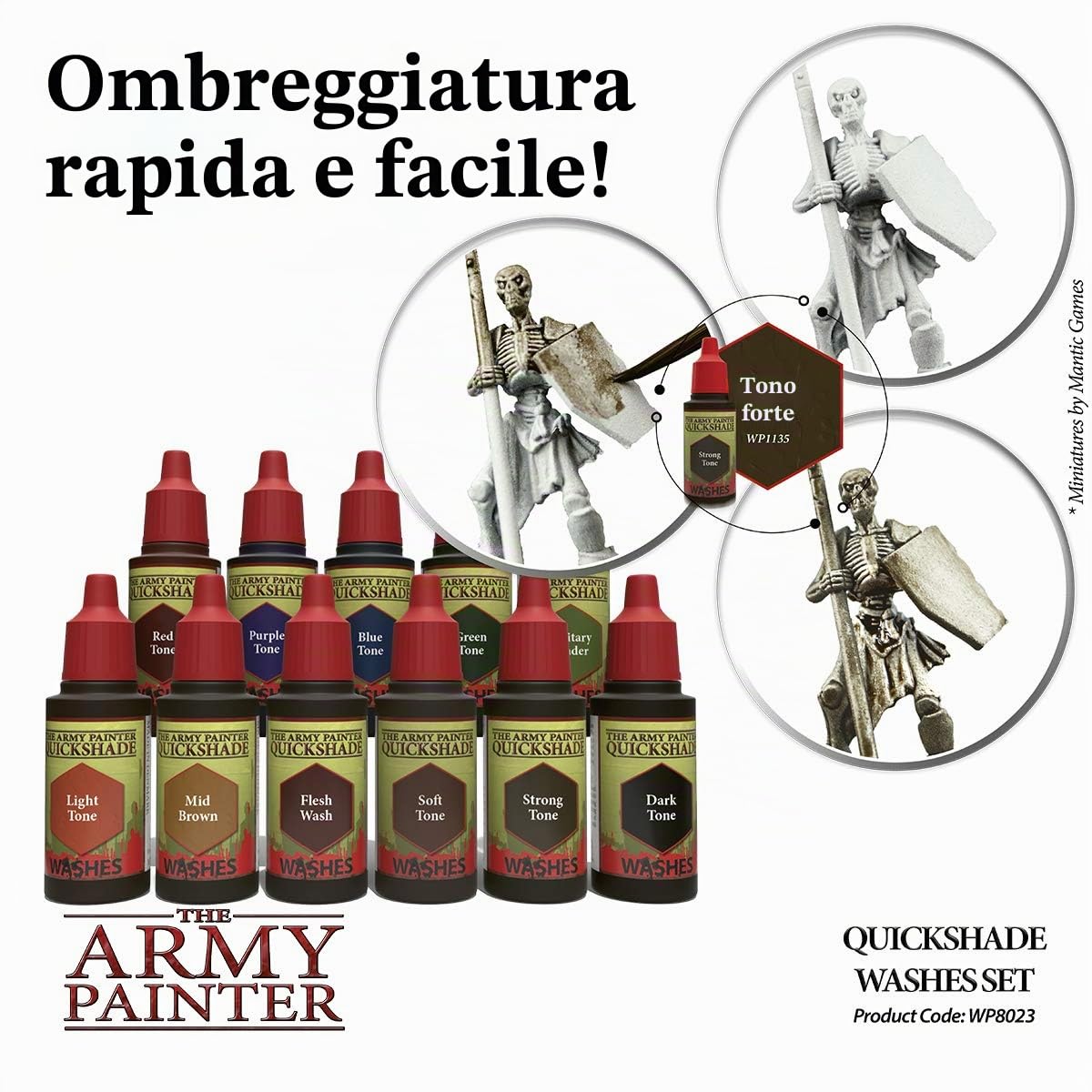 The Army Painter | Quickshade Washes Set | 11 colori acrilici Quickshade | Per pittura di modelli in miniatura