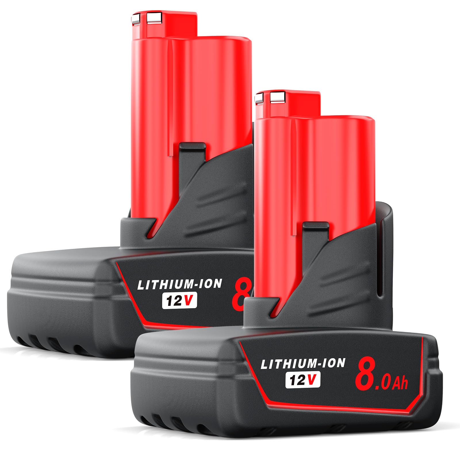 YPLFanHand Battery Replacement for Milwaukee M12: 12v Lithium-ion 8.0Ah Batteries Compatible with 48-11-2440 48-11-2402 48-11-2411 48-11-2420 Cordless Power Tools (2-Packs)
