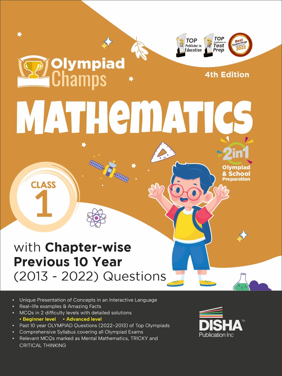 Disha Olympiad Champs Mathematics Class 1 with Chapter-wise Previous 10 Year (2013 - 2022) Questions 4th Edition | Complete Prep Guide with Theory, PYQs, Past & Practice Exercise | Disha Experts Paperback – 18 March 2023