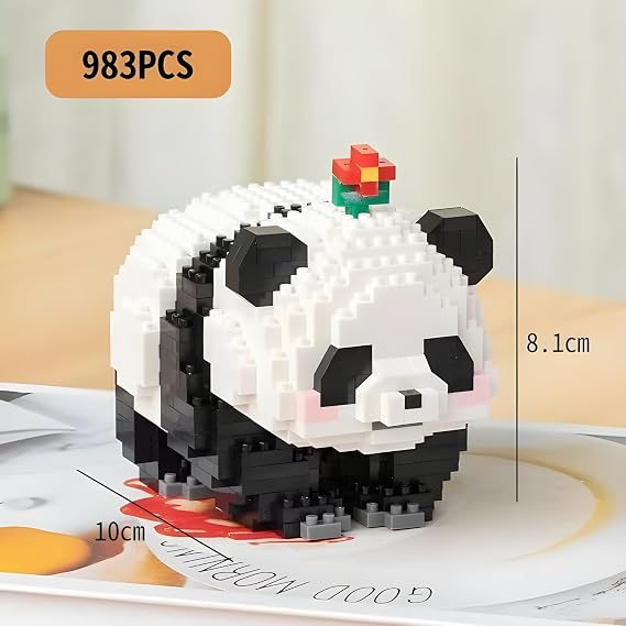 3 in 1 Panda Building Blocks Set, Cute Animals Mini Bricks Building Toys