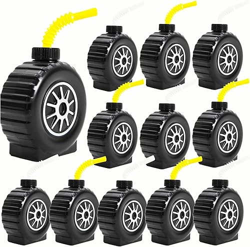 Tazas de camión de construcción con popote amarillo para fiestas temáticas de construcción, decoraciones de fiesta de camión monstruo, tazas de