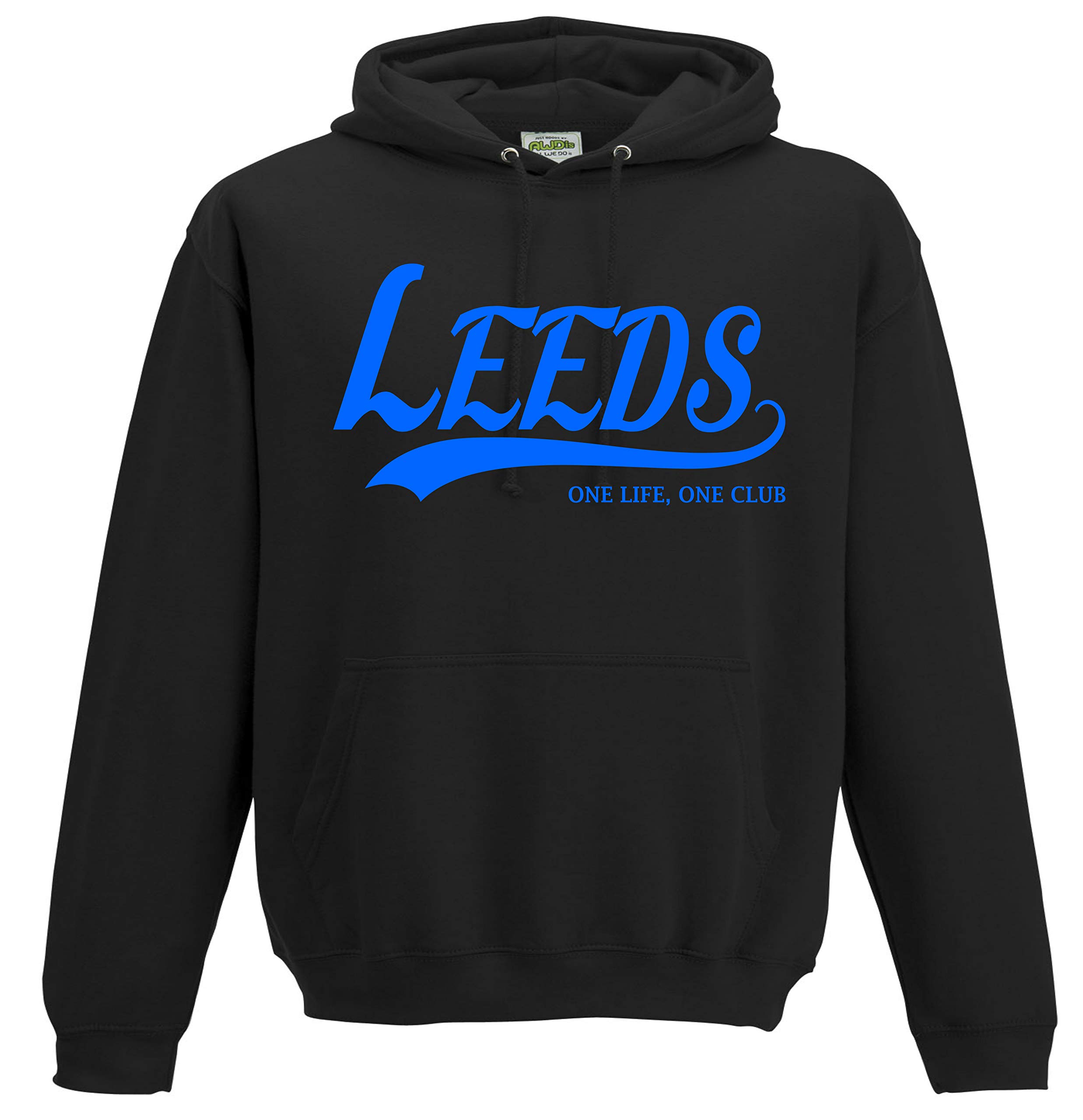 All About The Print Boys Black Leeds One Life, One Club. Football Premium Hoodie Gift Large