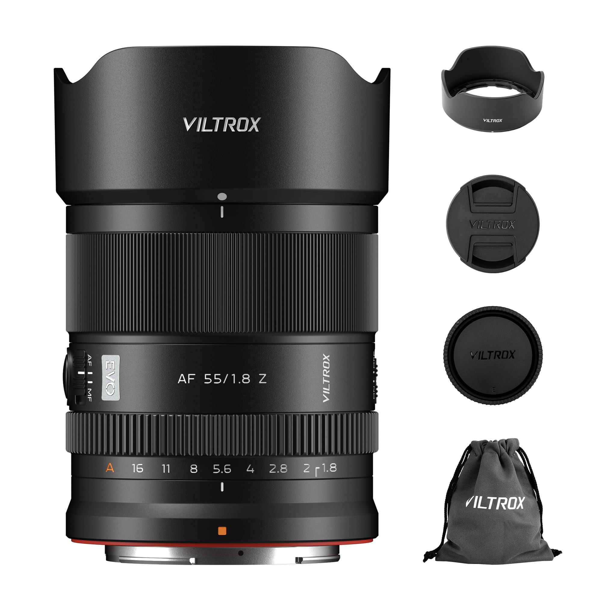 VILTROX AF 55mm F1.8 Evo APO Plein Format Z Objectif pour Monture Nikon Z, Grande Ouverture 55mm f/1.8 Objectif à focale Fixe autofocus STM pour Nikon Z5, Z30, Z50, ZFC, Z6II, Z6III, Z8, Z9