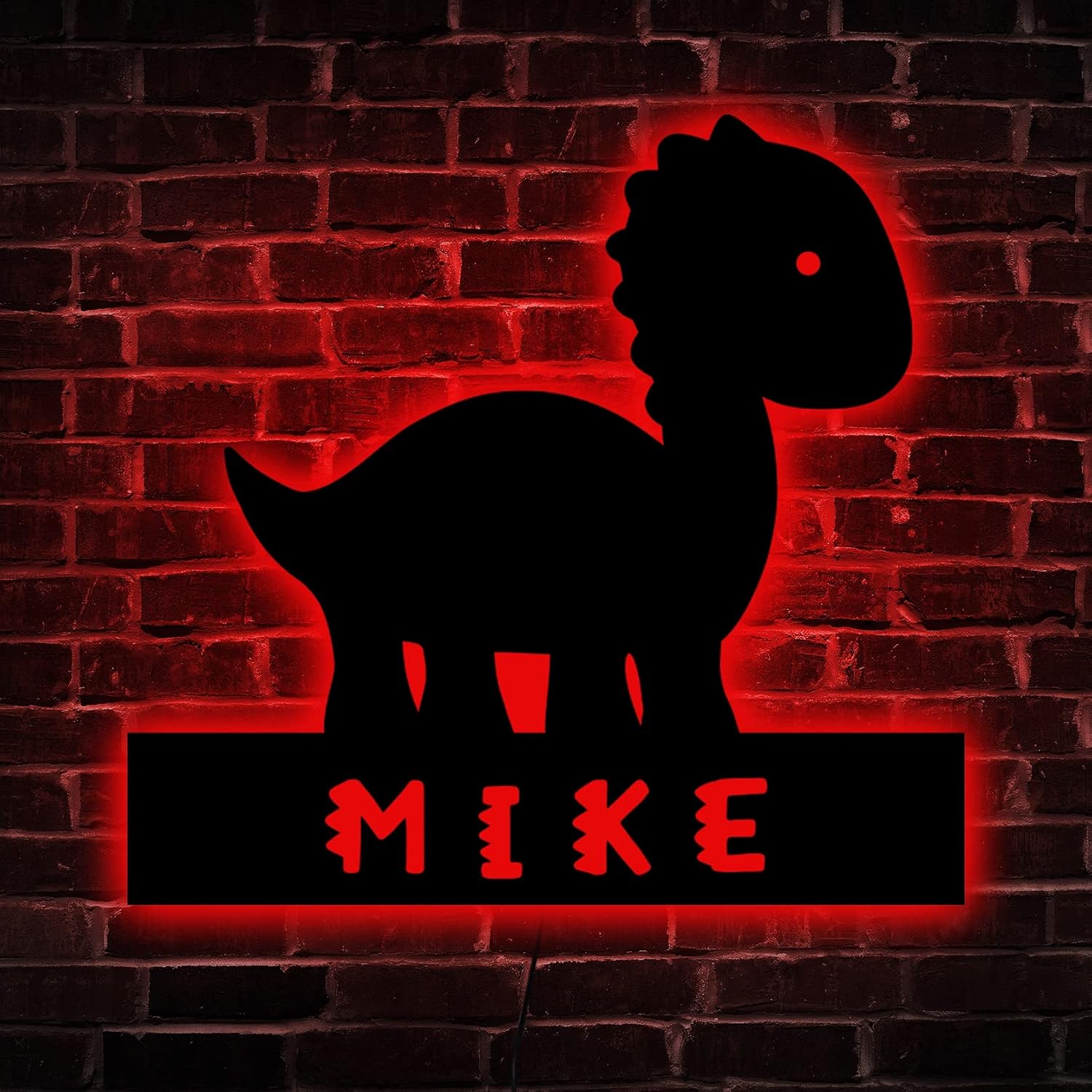 Custom Wooden Dinosaur LED Lamp, Personalized Name 3D Illusion Lamp, Smart Touch & Remote Control Bedroom Decorations Toys Gifts for Men, Women, Kids