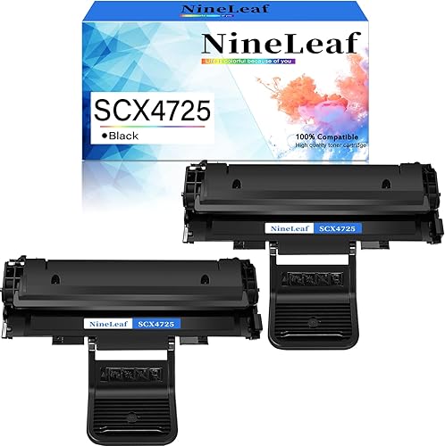 NineLeaf Cartucho de tóner compatible para impresora láser Samsung SCX-4725 SCX-D4725A SCX-4725ELS SCX-4725F SCX-4725N SCX-4725FN (2 negro)