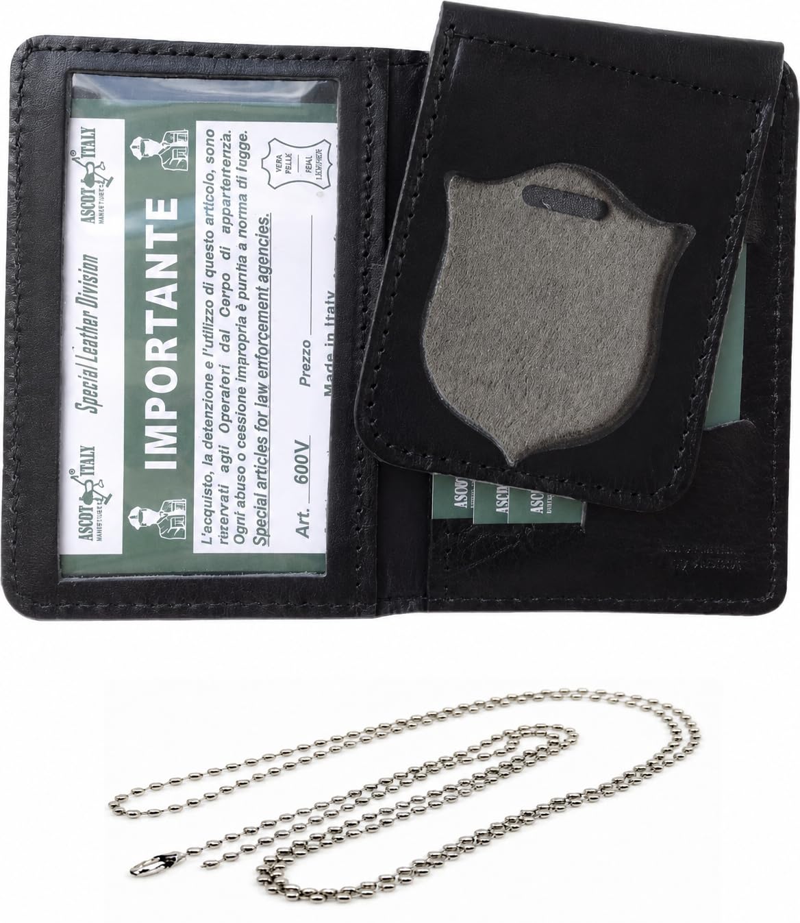 Portafoglio Ascot PS Polizia di Stato Portadocumenti | Vera pelle, Include catenella, Made in Italy, Modello 600