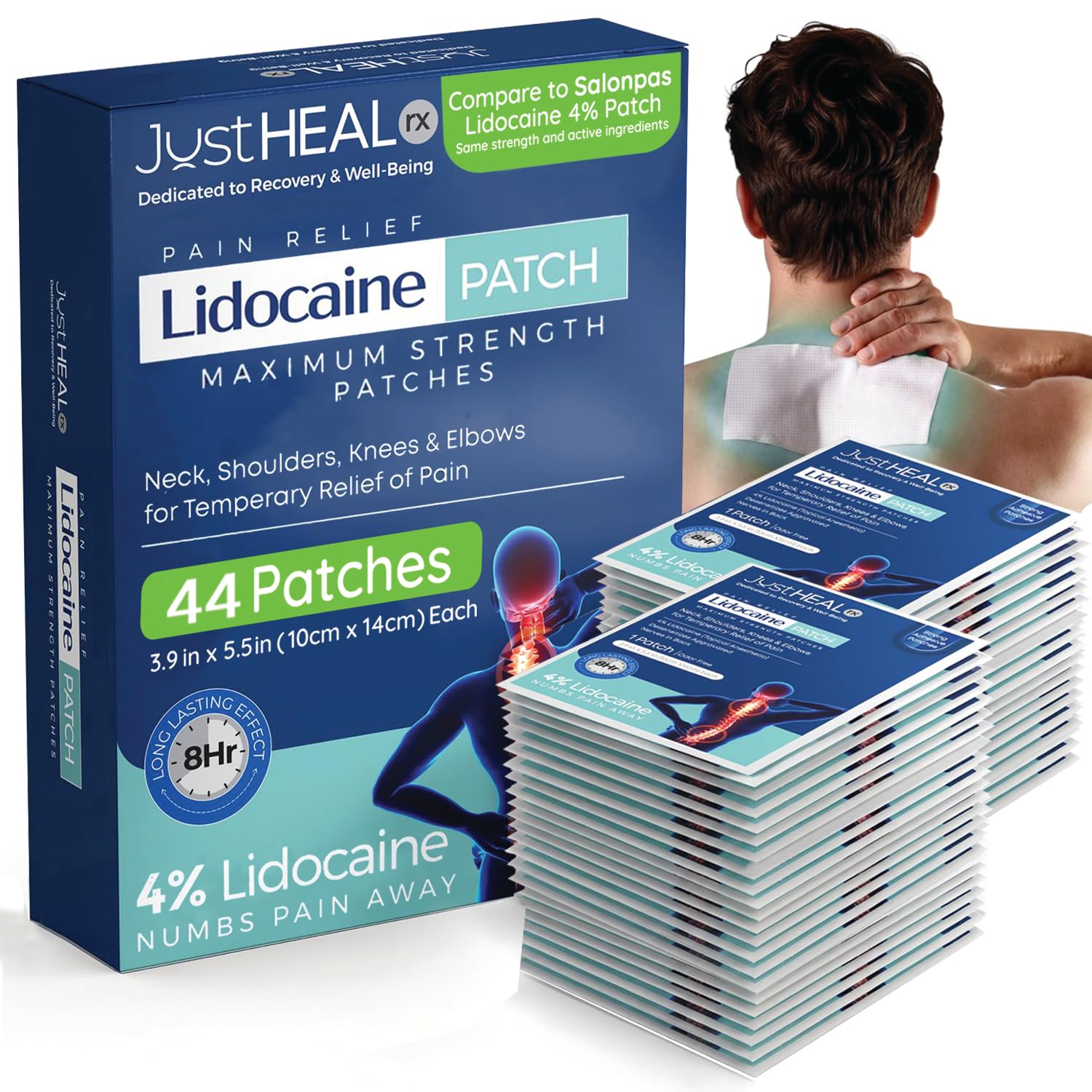 Lidocaine Patches 32 Pack 4% Numbing Pain Relief for Knee, Neck & Back — Amazon image 10