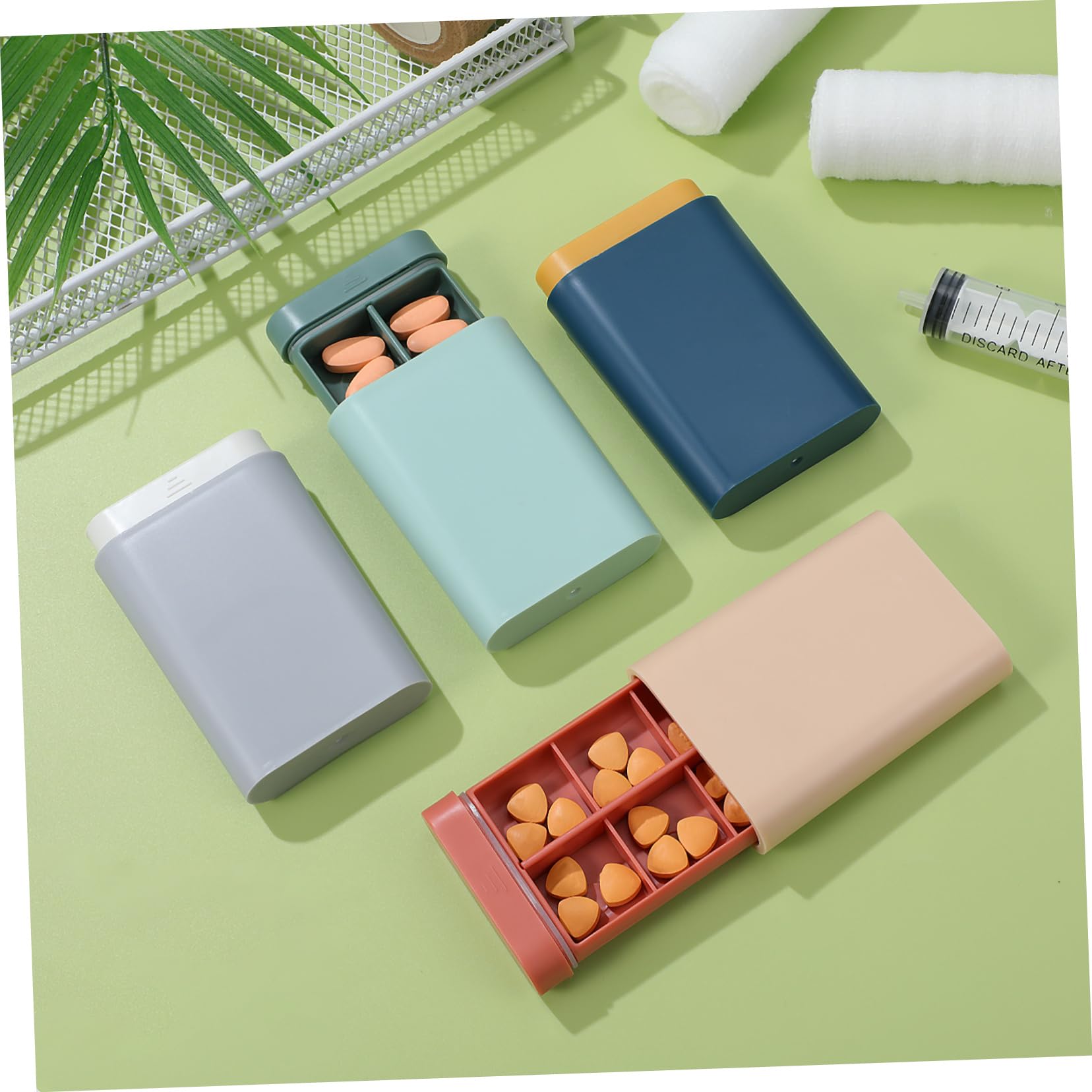 2 Sätze Verpackung Aufbewahrungsbox Klein Wöchentliche Pille Tragbarer Pillenbehälter Pillendose Pill Case Pocket Pharmacy Box Tragbarer Koffer Vorratsbehälter Abs 4 Stücke * 2