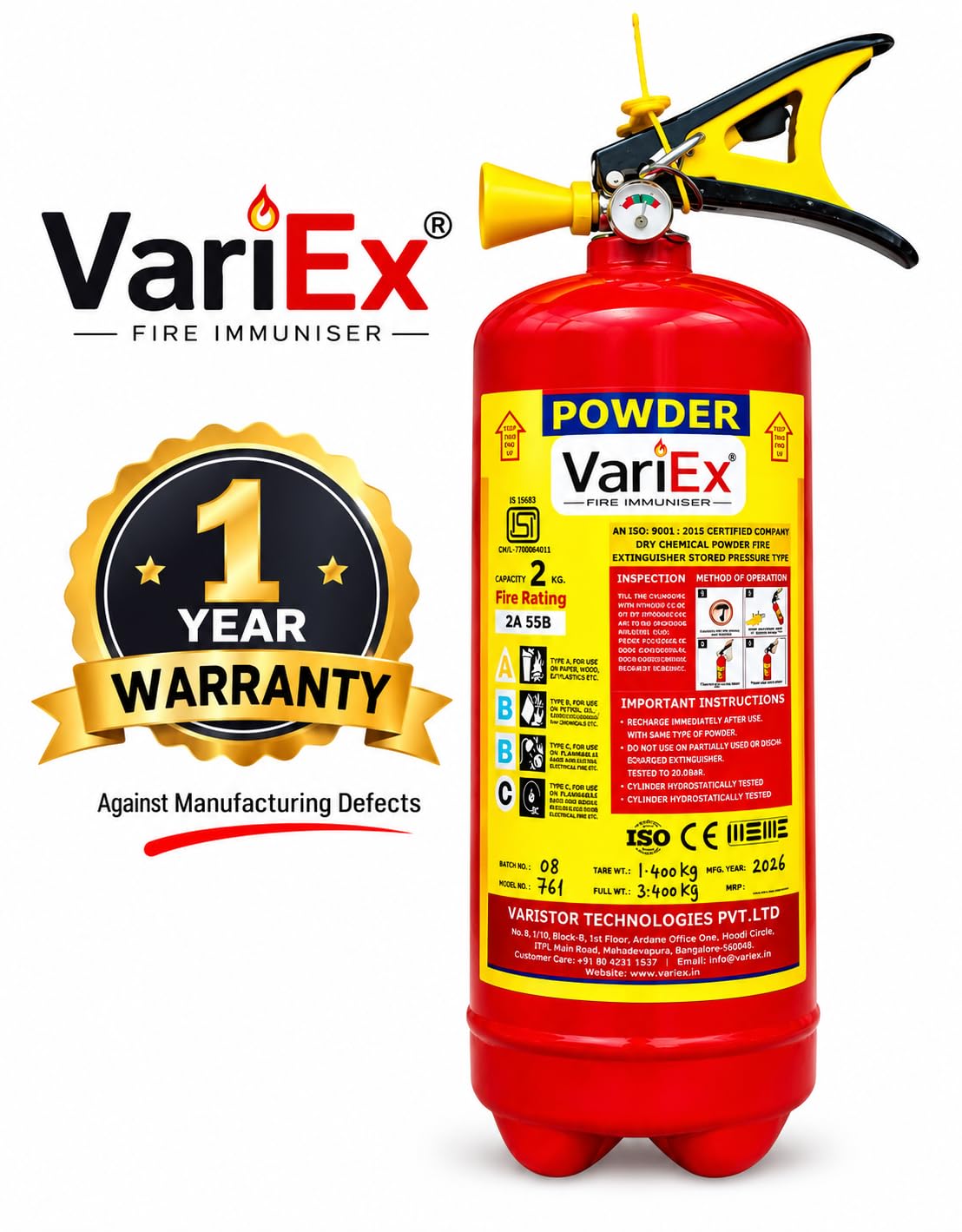 VariEx Fire Extinguishers - Pack of 4 -3