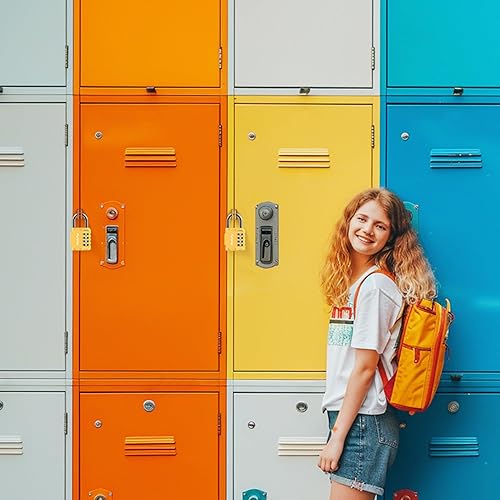 Miniatura 7 de Puroma Paquete de 2 candados de combinación para casillero de 4 dígitos al aire libre, impermeable, para escuela, gimnasio, deportes, valla, caja de